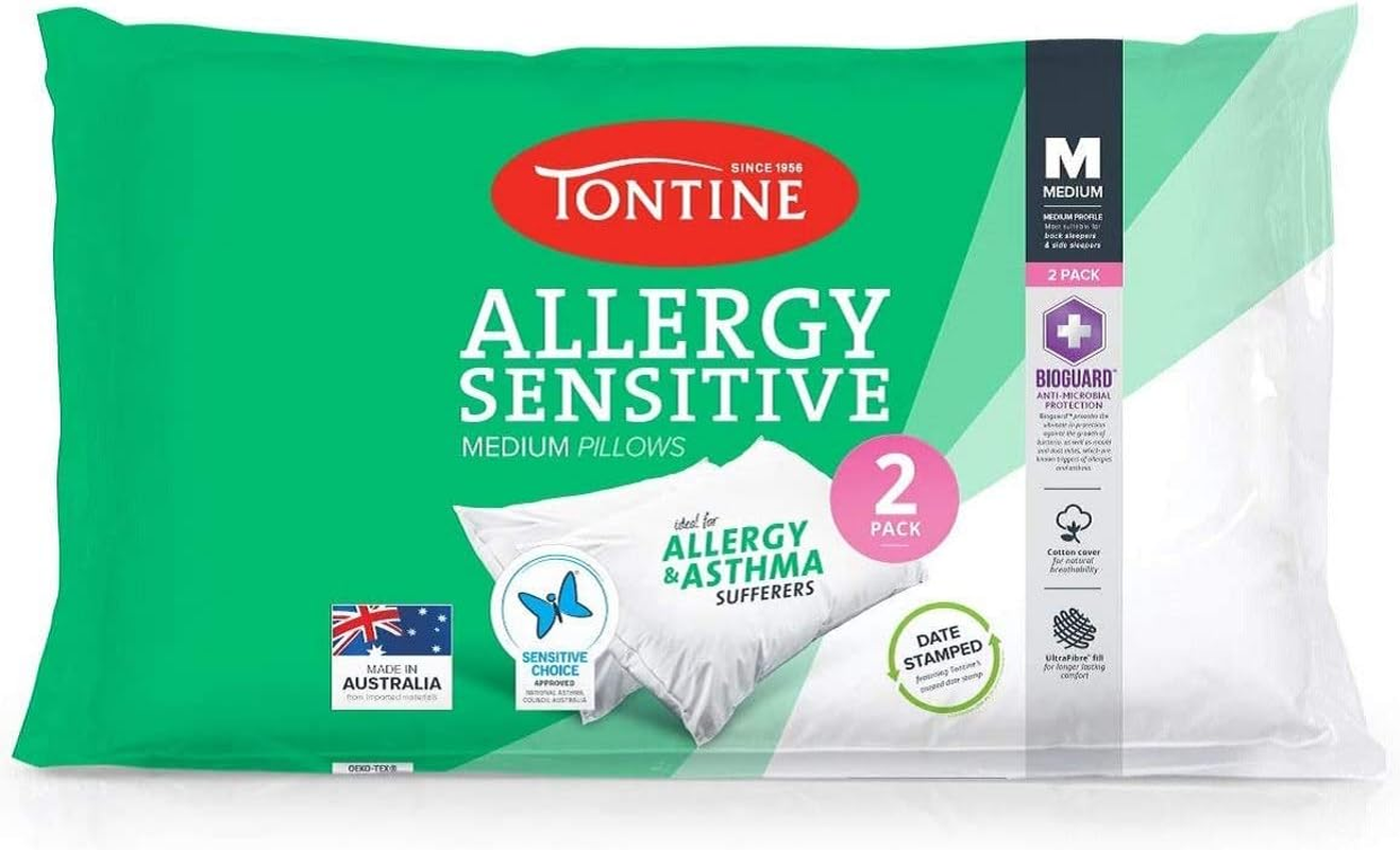 Tontine Comfortech Coolmax Memory Foam Pillow &ndash; Medium Support, Softness & Height &ndash; Moisture-Wicking Coolmax Cover, Anti-Microbial Protection &ndash; Hypoallergenic & Machine Washable image number 2