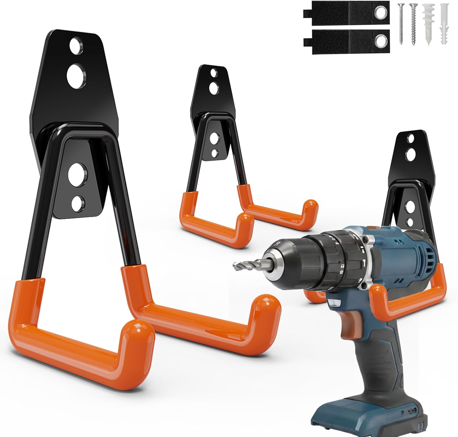 Garage Hooks Heavy Duty 14 Pack Wall Mount Storage Hangers with Mop Broom Holders and Extension Cord Holder Organizer for Power Tool Garden Tool Utility Ladder Hose