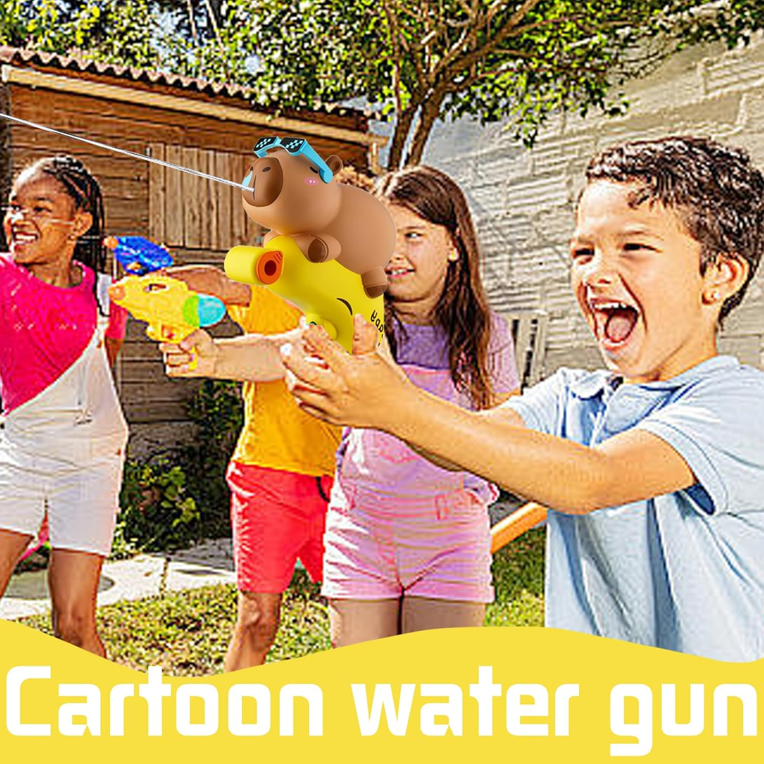 Capybara Water Fight Toy, Water Spray Gun, Summer Perfect Toy for Sports, Pools, Beaches and Outdoor Water Fights, Pack of 4