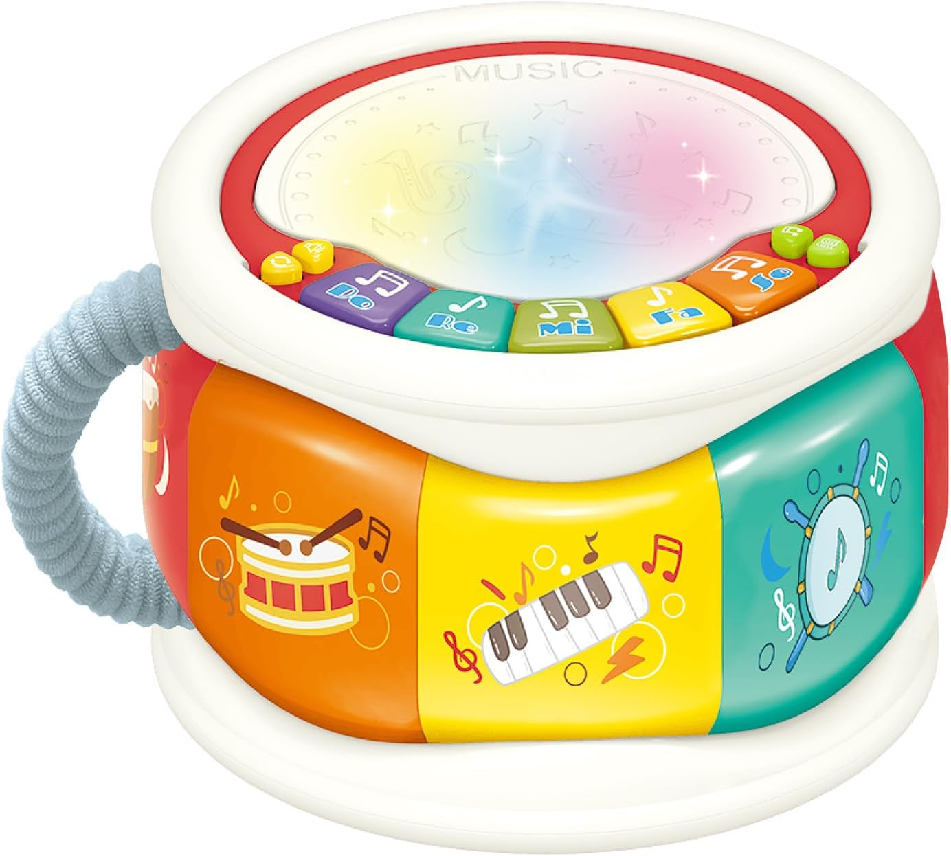 Baby Musical Drum Toy, [2025 New] Early Music Education Toy for Toddlers with Light and Sound, Montessori Learning, Sensory Play, Perfect Choice Christmas Birthday Gifts for Boys Girls 18M+ image number 4