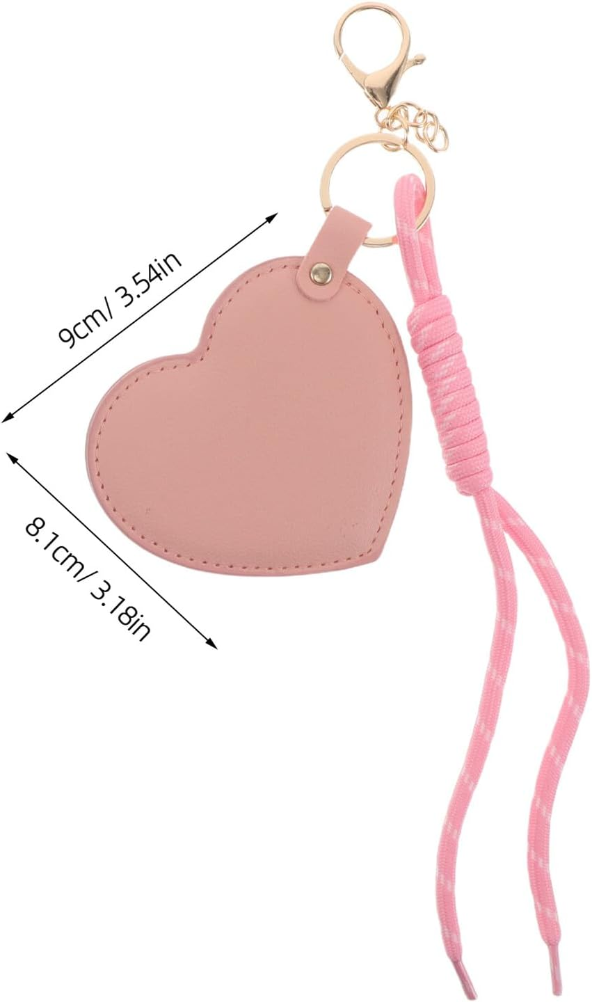 TOVINANNA 2Pcs Rotating Makeup Mirror Heart-Shaped Travel Handheld Mirror for Women Compact Mini for Touch-Ups in Purses Wallets Charms Wristlet Keychain - Multicolor image number 4