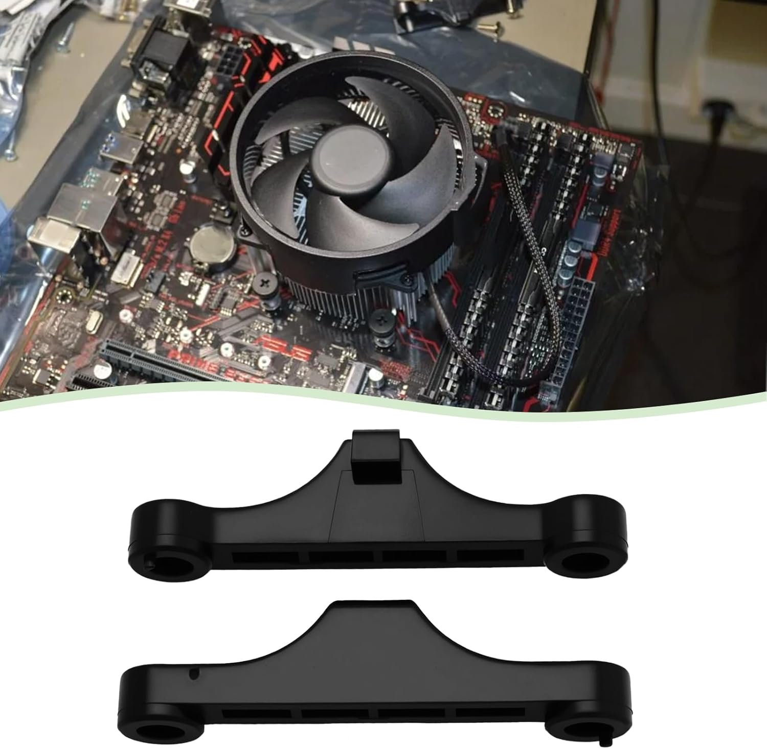 OTOTEC 2Pcs Desktop Computer CPU Cooler Mounting Brackets Fan Bracket with Screws Compatible with AM5 Compatible with AMD Motherboard Black
