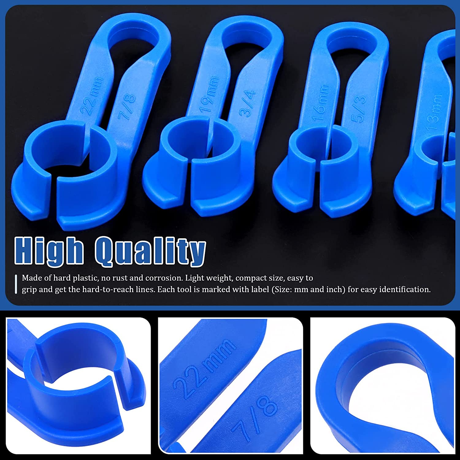 Glarks 16Pcs Fuel Line Disconnect Removal Tool Set Compatible with Most Ford/Gm/Chrysler/Mazda Includes 1/4 5/16 3/8 1/2 5/8 3/4 7/8 Inch Master Quick Disconnect Tool image number 1