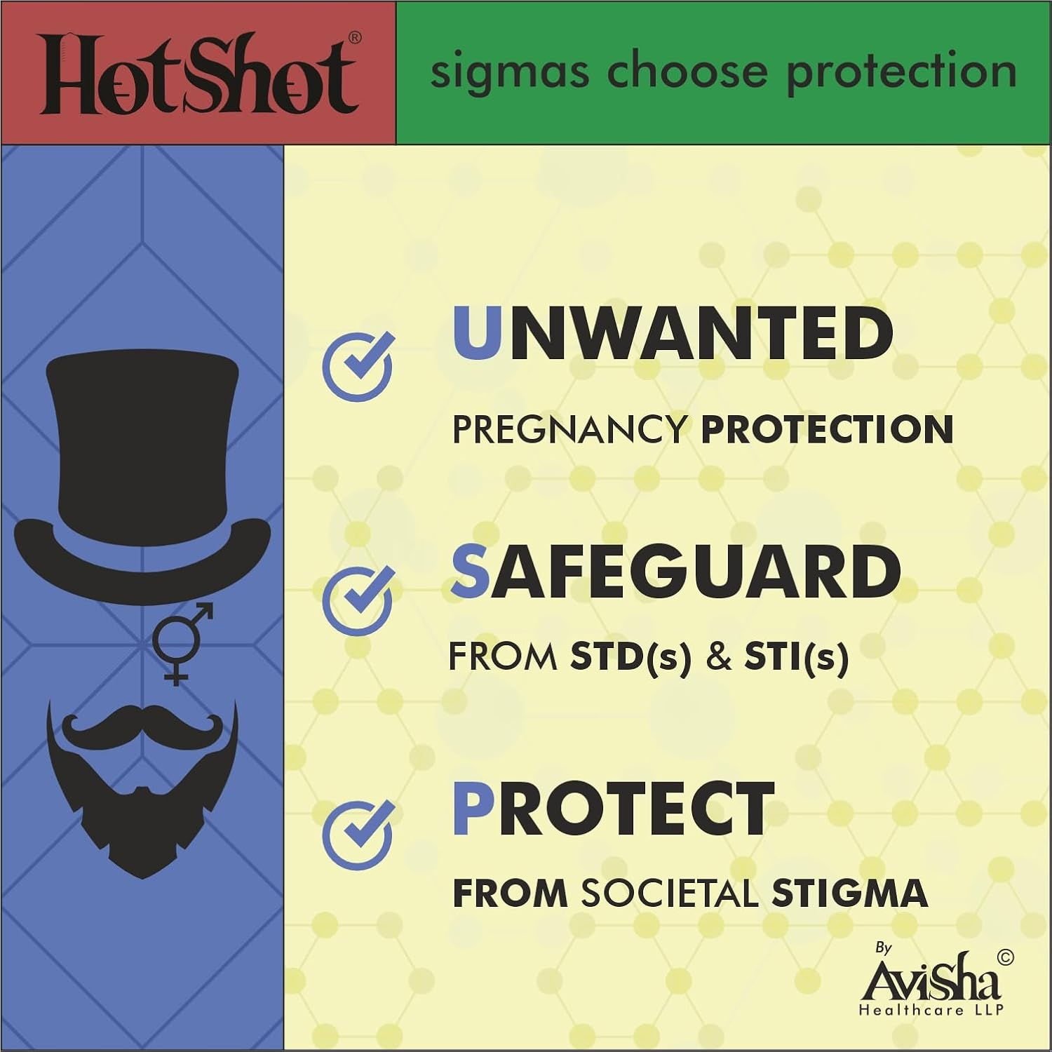 HOT SHOT 4IN1 Dotted, Ribbed, Contored and Extra Time Condom for Men - 10 Count image number 2