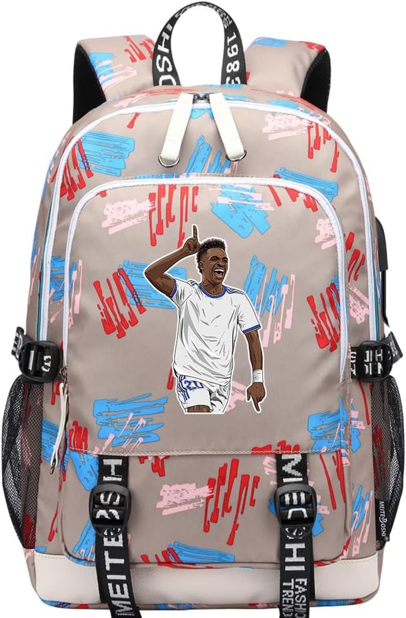 Soccer V-Inicius Multifunction Sport Backpack Travel Laptop Football Fans Bag for Men Women