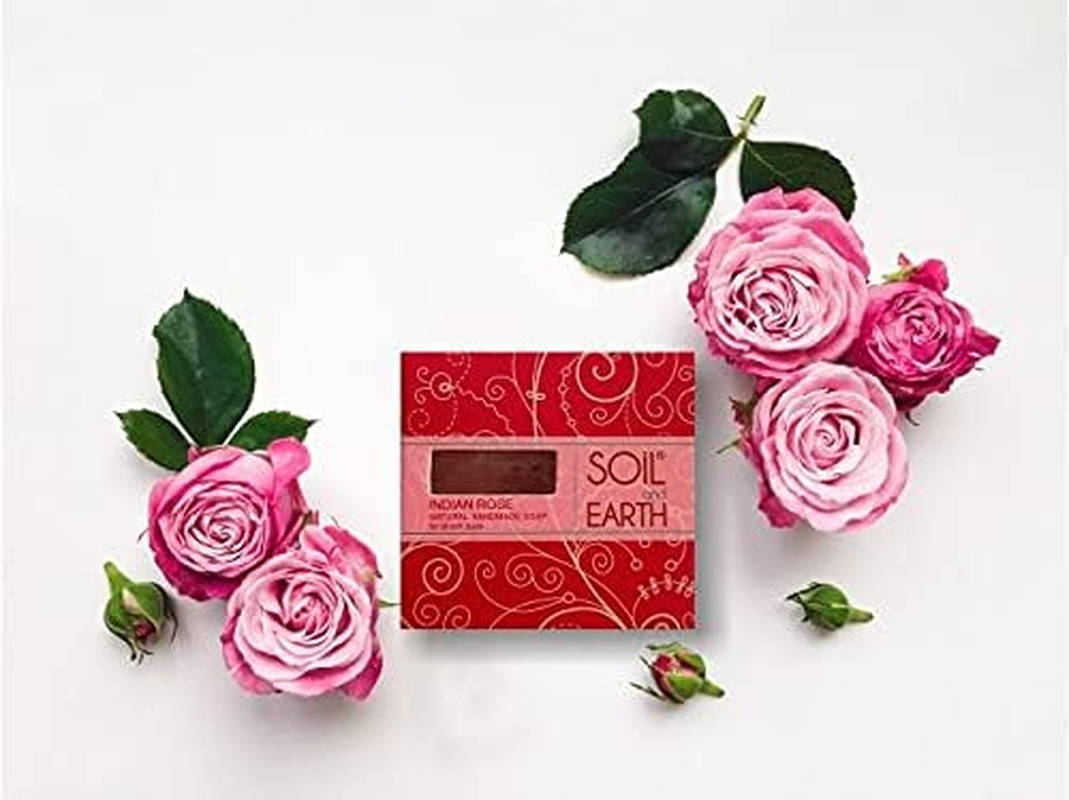 SOIL and EARTH HANDMADE NATURAL SOAPS (INDIAN ROSE)_3 X 125 Gm/ 4.4 Oz. image number 1