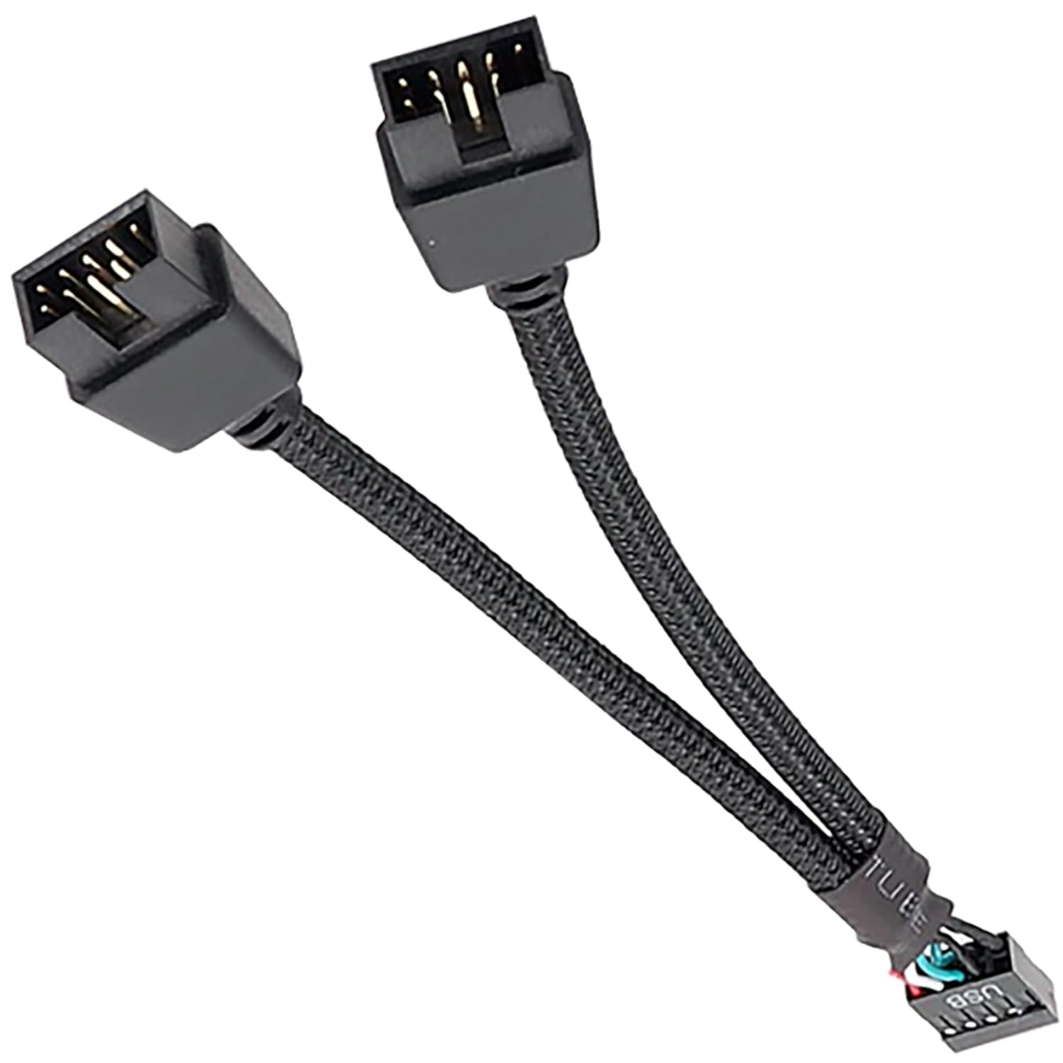 Tunghey 2Pack USB 2.0 9Pin Female to Dual 9-Pin Male Extension Cable,Motherboard 9-PIN USB2.0 Header Splitter Nylon Braided for Computer Internal Motherboard 15Cm image number 5