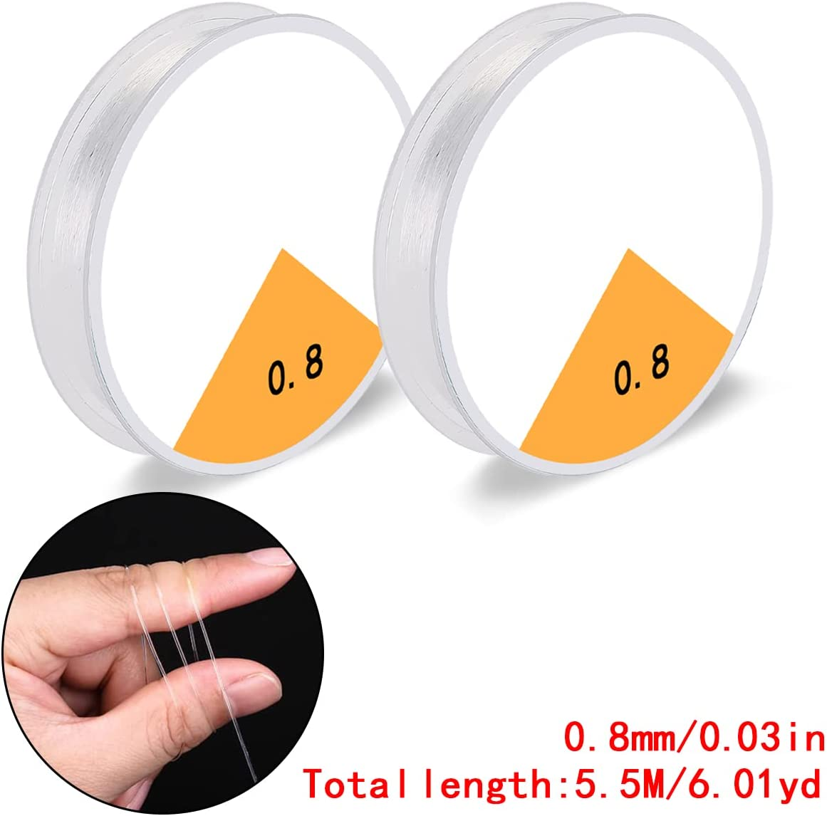 BEZANU Elastic Stretch Thread, 4 PCS Clear Bead String for Hanging, Bracelet and Jewelry Making (0.8Mm) image number 1