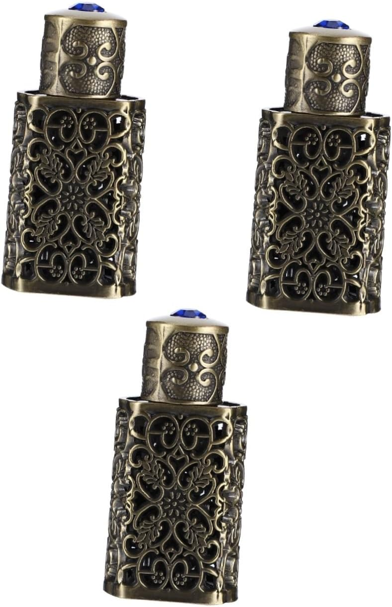 3Pcs Essential Oil Bottle Perfume Spray Bottles Hollow Engraving Cosmetic Dispenser for Travel and Daily Use image number 4