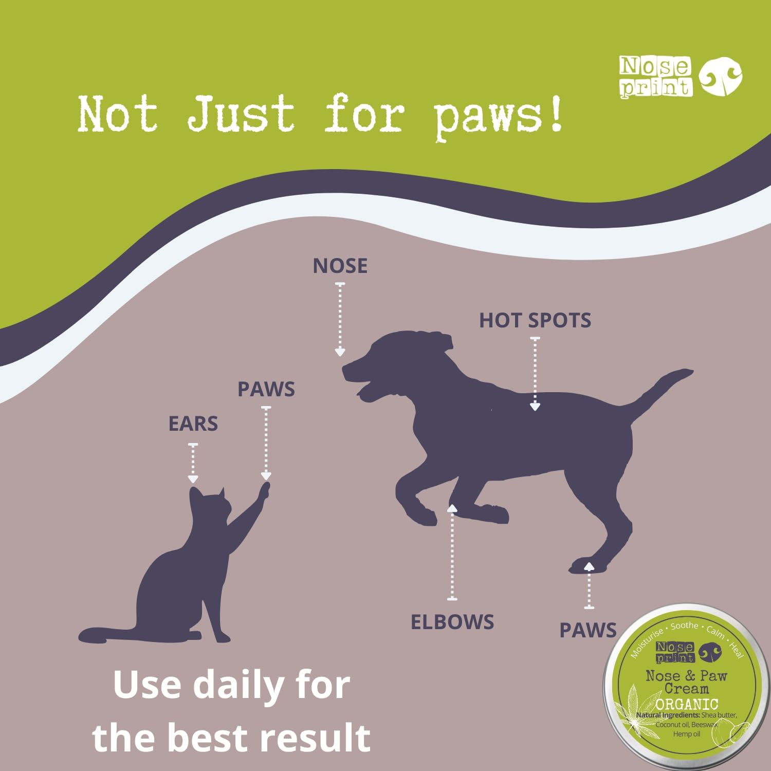 Organic Dog Nose & Paw Balm Paw Protector | Paw Balm for Dogs | Dog Paw Moisturiser Dog Paw Balm Moisturises and Conditions and Relieves Dry and Cracked Pads (30 ML) image number 2