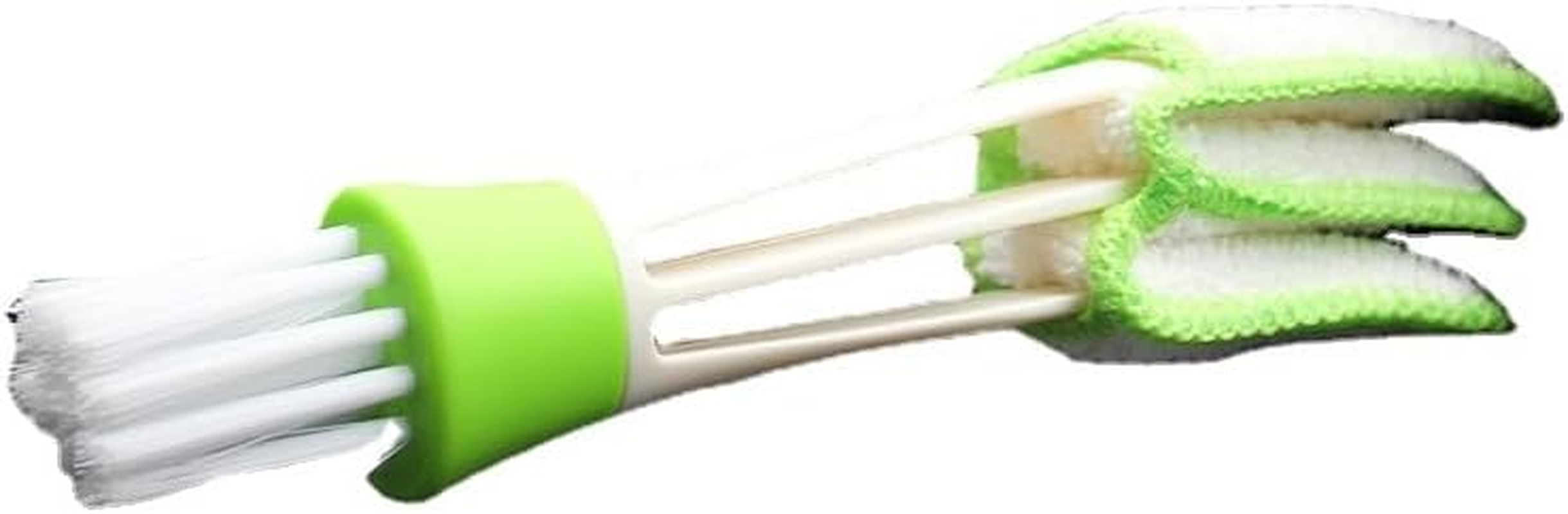Mini Duster for Car Air Vent, Set of 3 Automotive Air Conditioner Cleaner Brush, Dust Collector Cleaning Cloth Tool for Keyboard Window Leaves Blinds Shutter Glasses Fan (Green, 16.5 * 2CM)