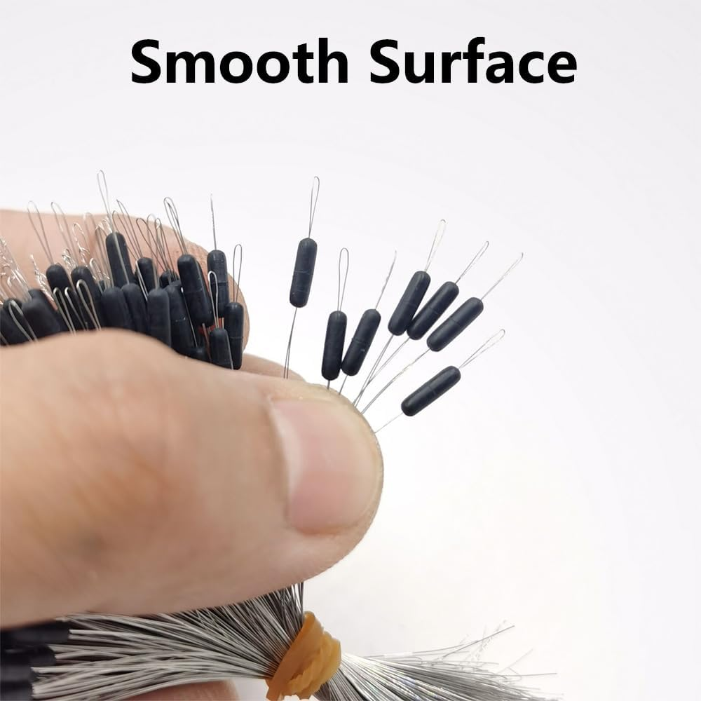 Fishing Bobber Stoppers - 300Pcs Rubber Cylinder Stop Beads, Float Sinker Stops Accessories for 0.2#-5.0# Lines image number 6