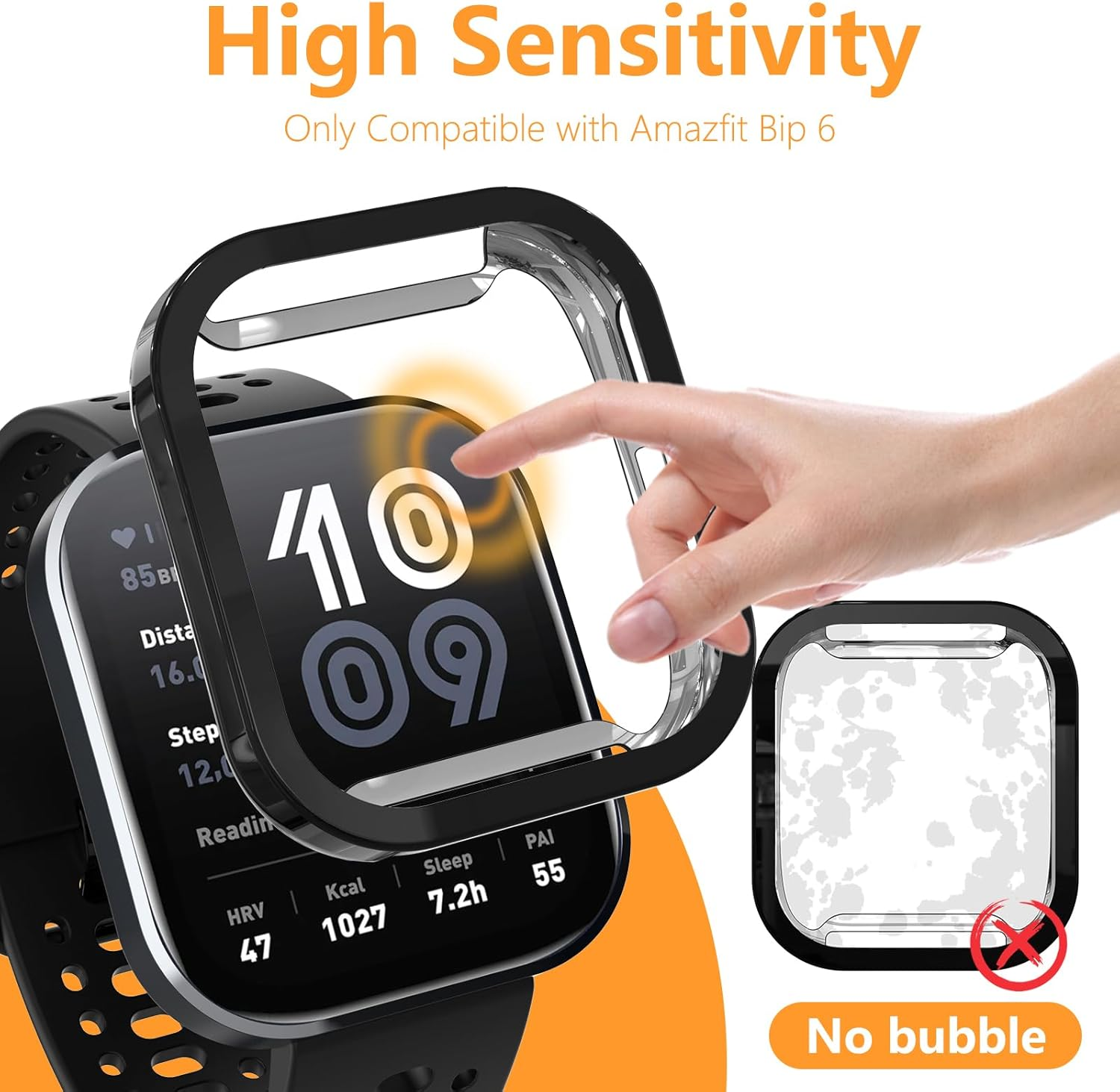 Hianjoo [5 Packs] Case Compatible with Amazfit Bip 6【Not for Bip 5】, Cover Protective Scratch-Resistant Soft TPU Lightweight Bumper Shell - Clear/Black/Silver/Rose Pink/Rose Gold image number 2