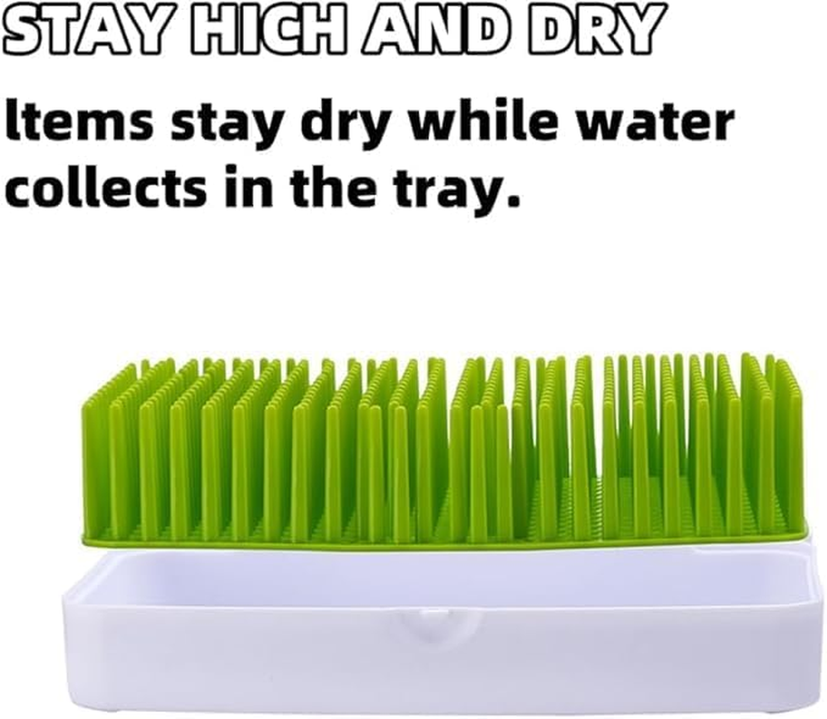 Portable Bottle Brush Set, Baby Bottle Cleaner with Storage Box,Travel Baby Bottle Drying Rack,Lawn Countertop Baby Bottle Drying Rack,Spring Green image number 6
