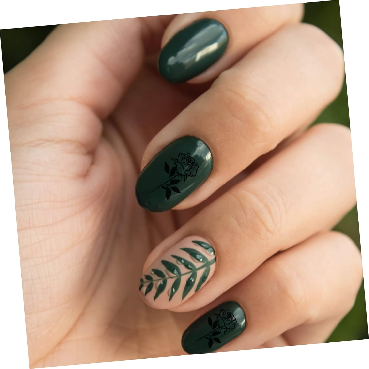 AUTSUPPL 5Pcs Nail Art Stamper Plates Nail Stamping Plates Floral Art Stencils Manicure Kit for Home