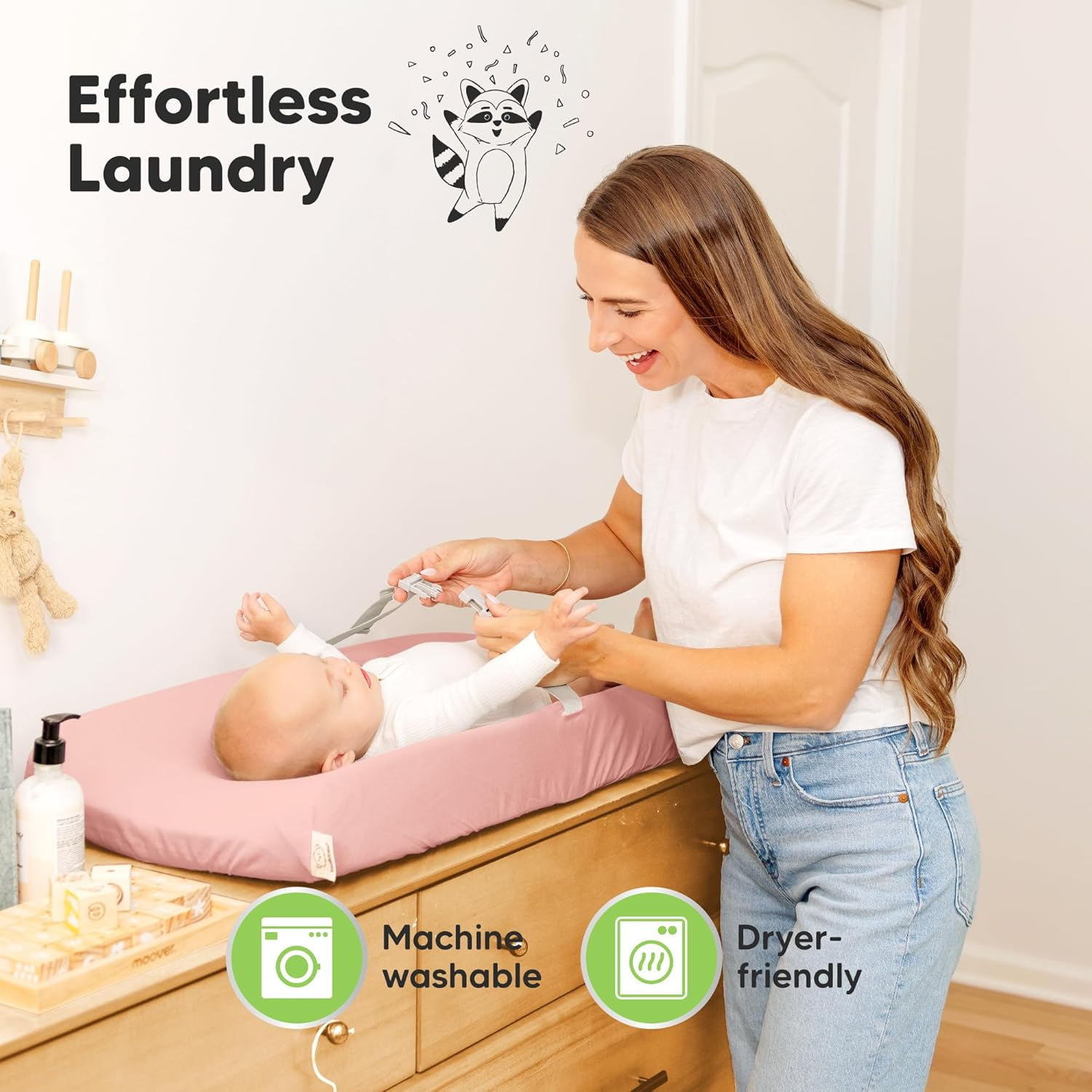 2-Pack Soothe Changing Pad Covers (Rose) image number 2