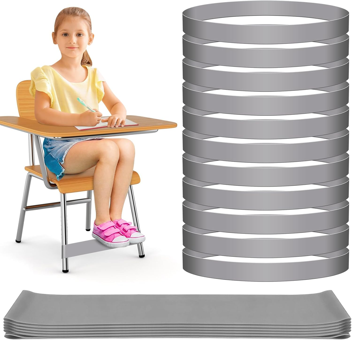 6 Pack Chair Bands for Kids with Fidgety Feet - Sensory Room Must Haves for ADHD and Autism - Classroom and Home Chairs Fidget Tools