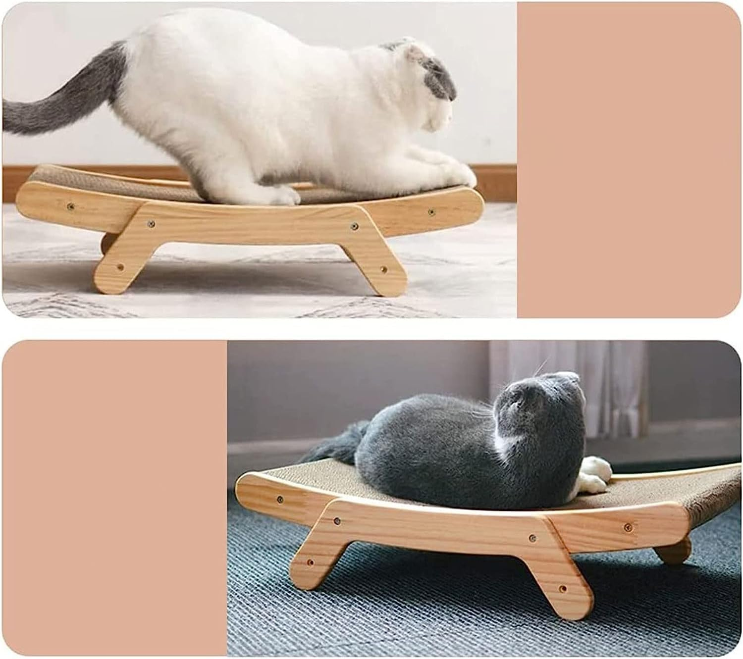 Solid Wood Cat Scratching Board anti Scratch Cat Tree L-Shaped Deformation Vertical Cat Condo image number 4