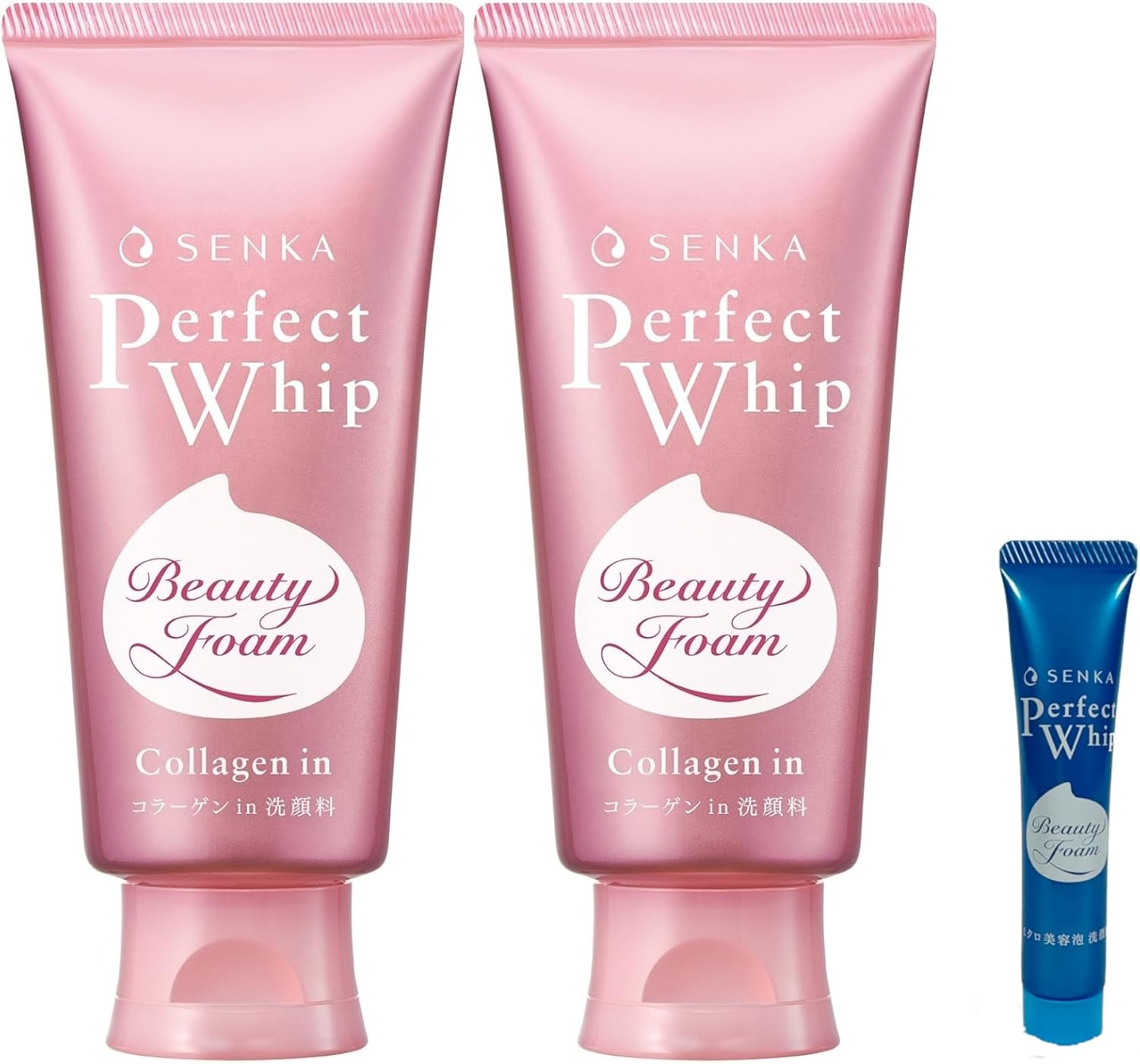 Senka SENKA Perfect Whip Collagen in a Facial Cleansing Foam, 4.2 Oz (120 G) X 2 Packs + Free Drying, Moisturizing, Shiny, Beauty Essence Ingredient, Foam image number 4