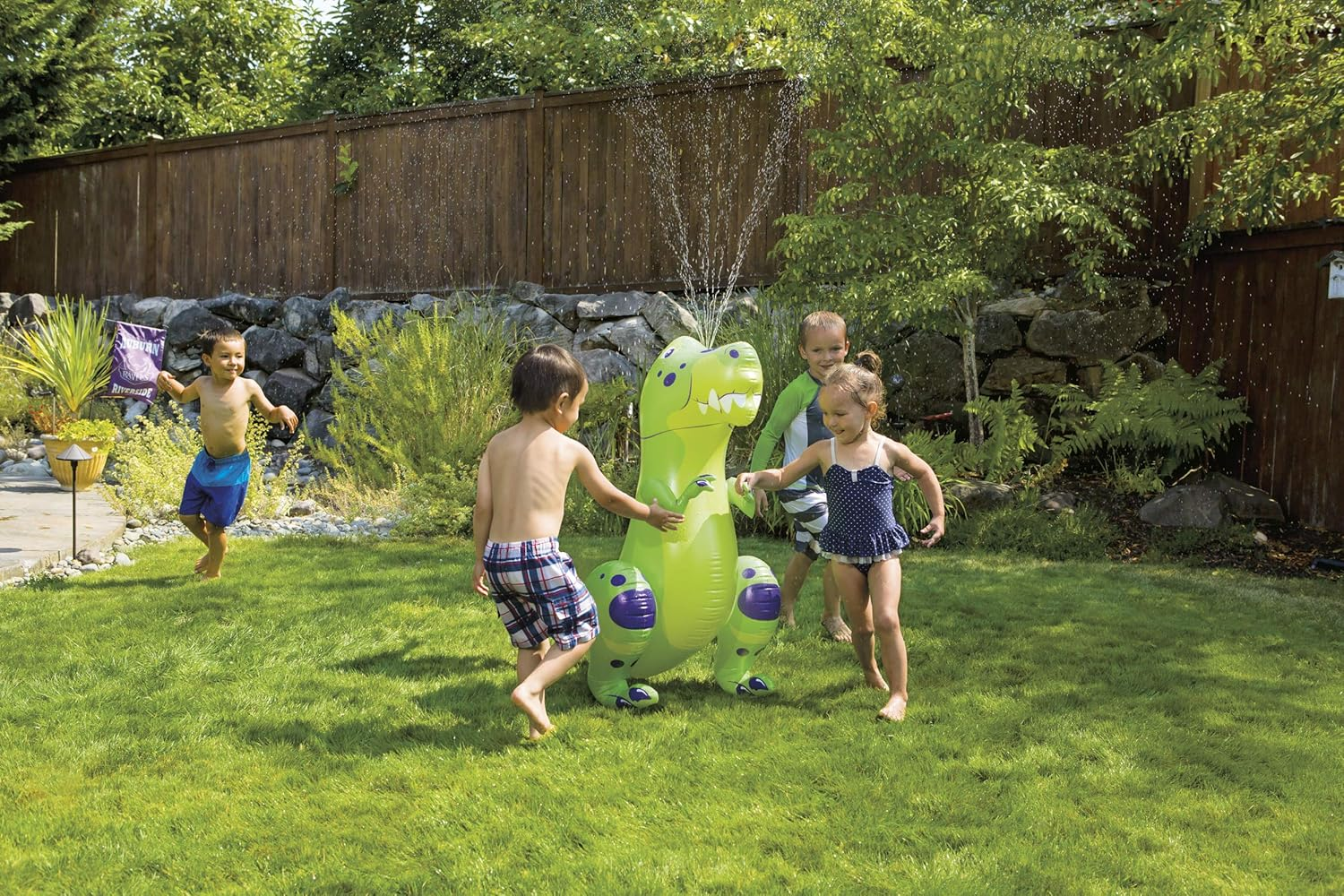 Toysmith Sprinkler Buddies Dynamic Dino Inflatable Outdoor Sprinkler image number 3