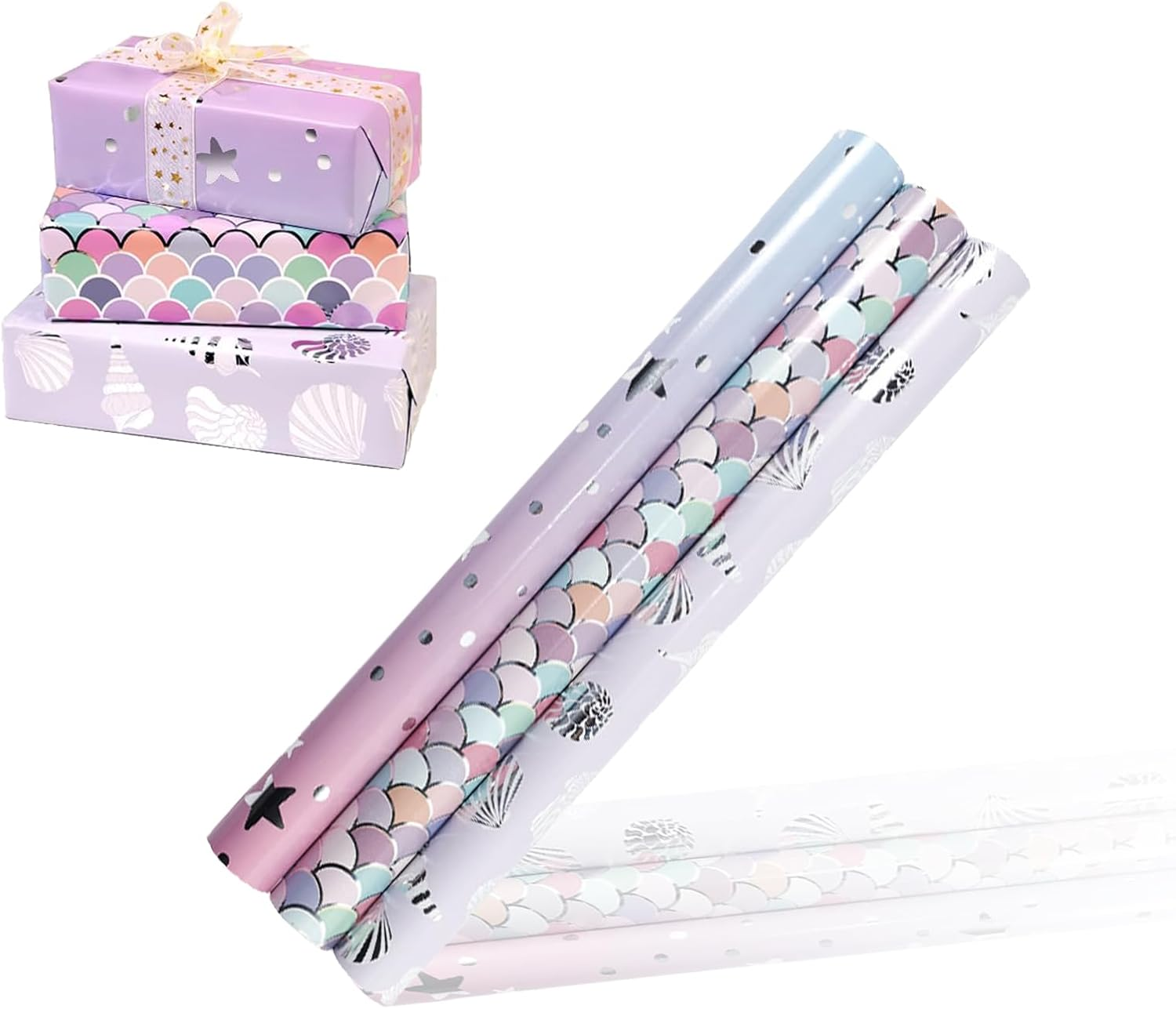 3 Rolls Birthday Wrapping Paper Roll Set - 17" X 118" Each, Vibrant Designs for Birthdays, Weddings, Graduations, All Occasions - for Gift Wrapping image number 4