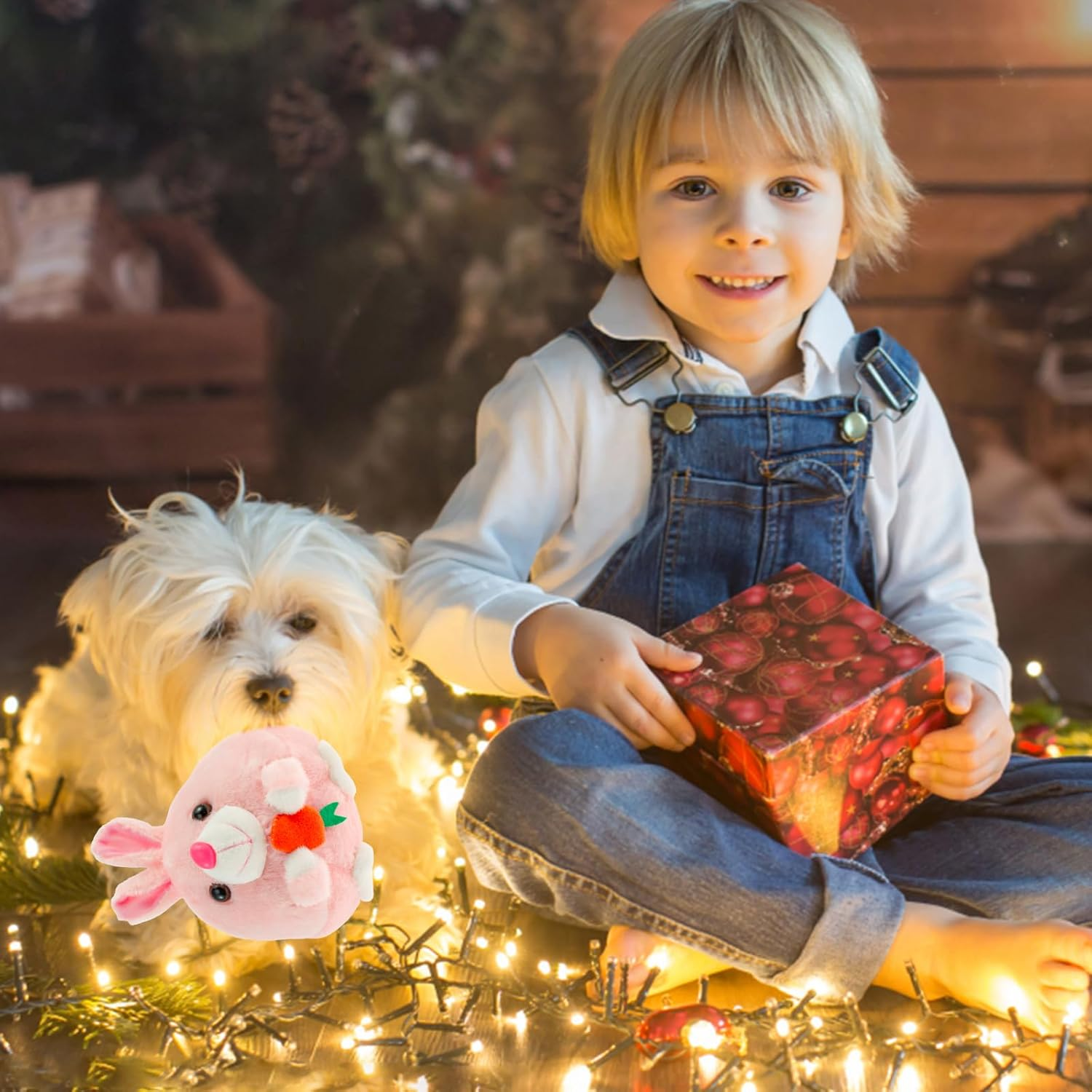 Active Moving Pet Plush Toy Moving Talking Dog Toy with Detachable Cover Cartoon Washable Interactive Dog Plush Toy Fun Sound Electronic Dog Toy Shake Bounce Moving Dog Toy for Dogs (Bunny) - Piggy image number 4