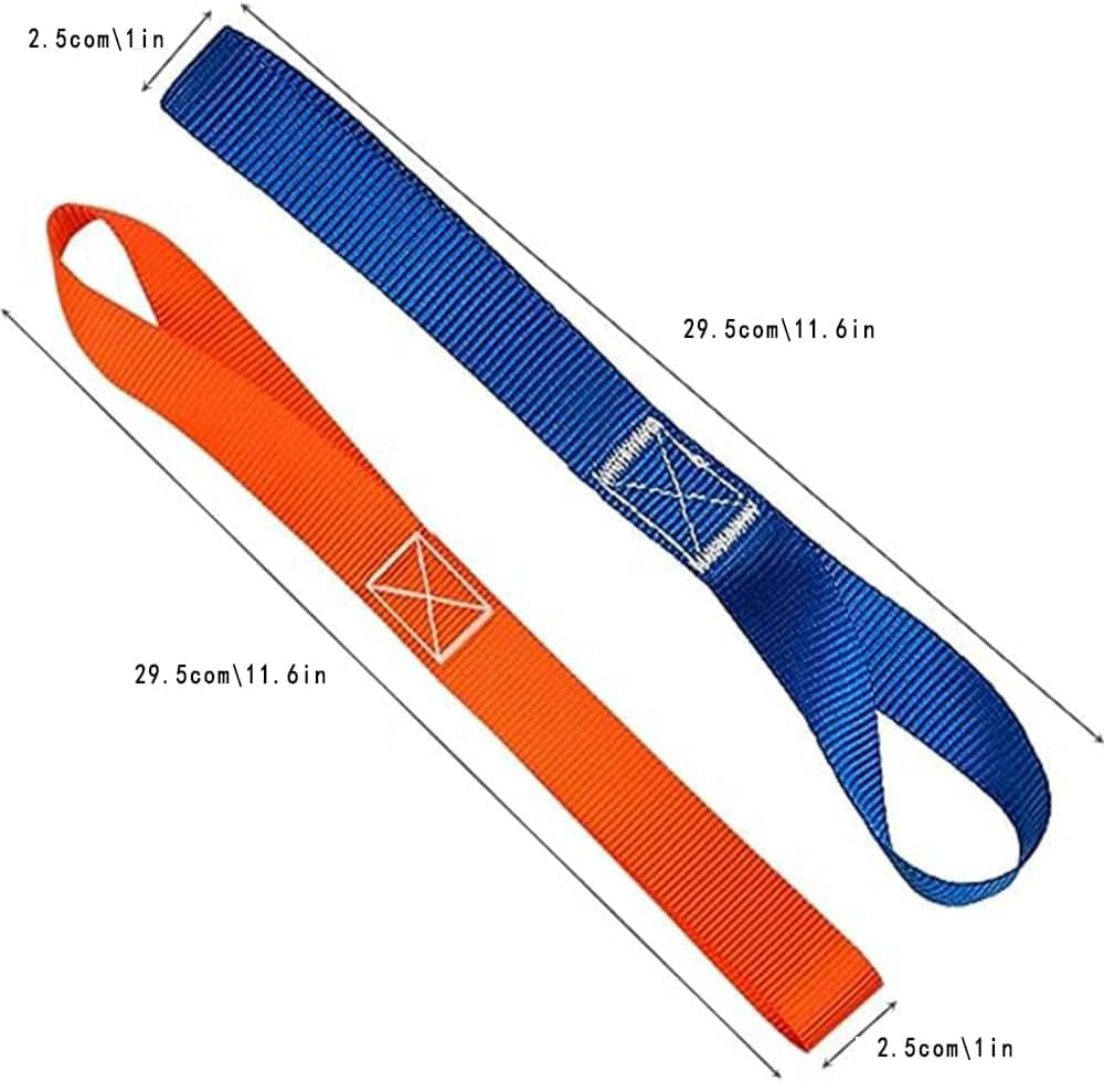 Soft Loop Tie down Straps - 4 Pack Heavy Duty Motorcycle Fastening Device, Nylon Cargo Straps for Motorbike (Orange) image number 4