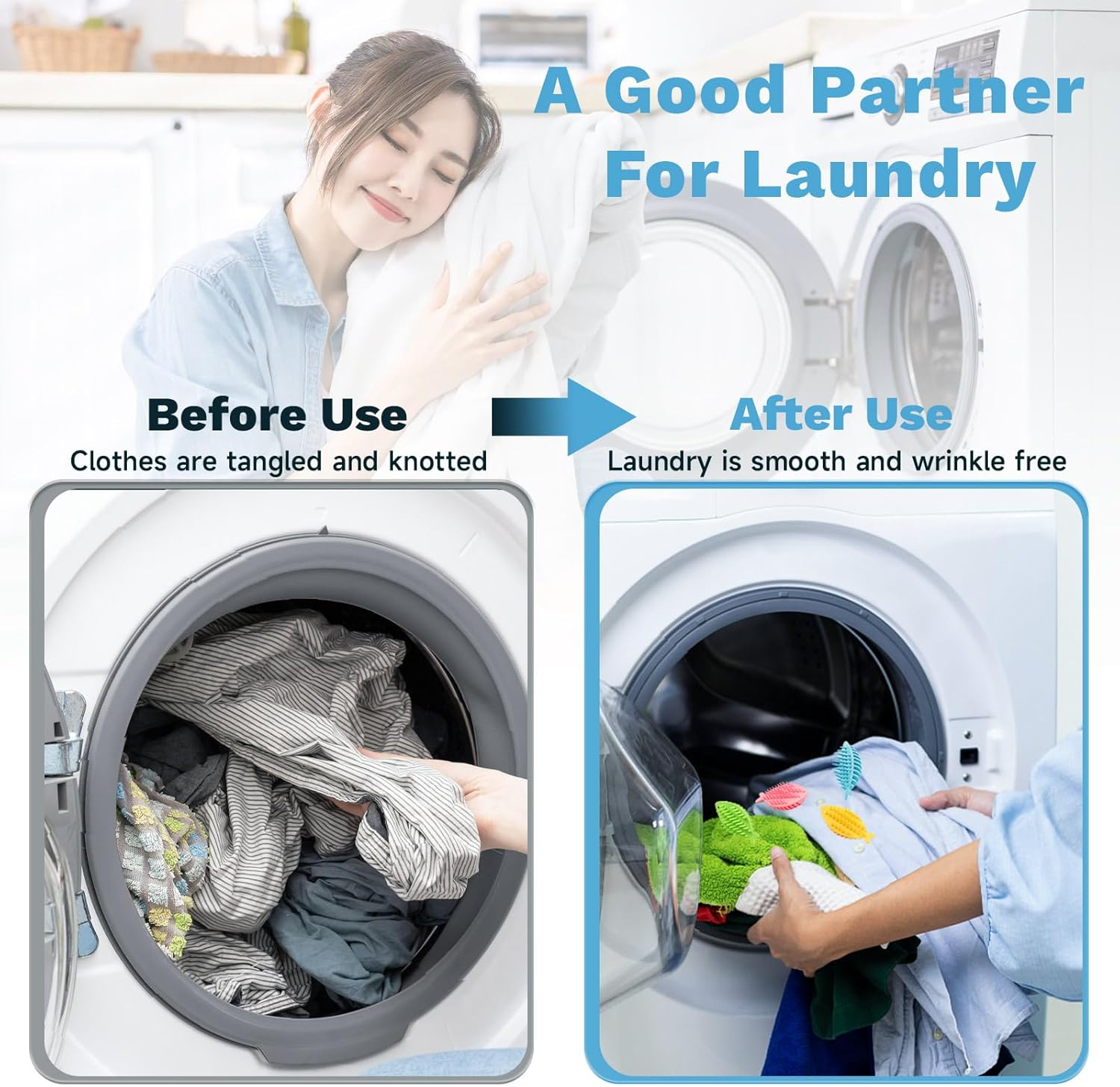 4Pcs Reusable Laundry Balls, Soft TPR Laundry Balls, Laundry Agitator Balls for Washing Machine, Dryer Balls Laundry, Laundry Scrubbing Balls Tangle-Free for Washing Machine (4) image number 3