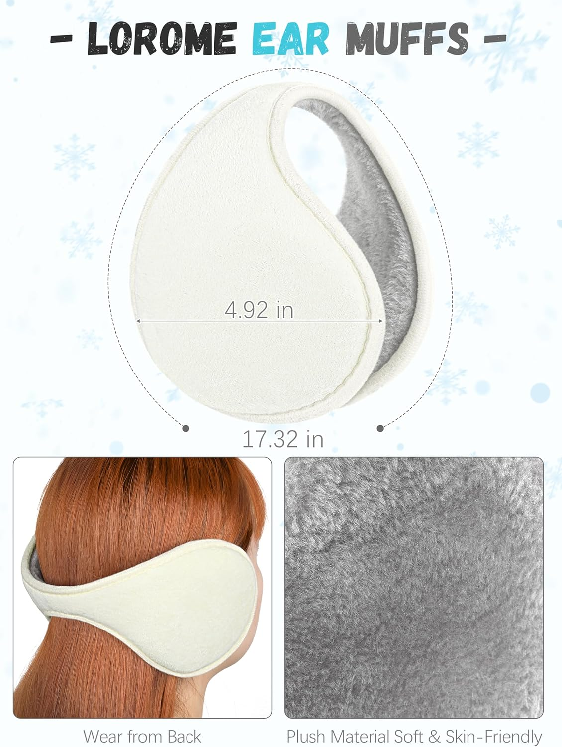 Winter Hat Scarf Gloves and Ear Warmer, Warm Knit Beanie Hat Touch Screen Gloves Set Winter Gifts Neck Scarves for Women - Beige Black Mix image number 4