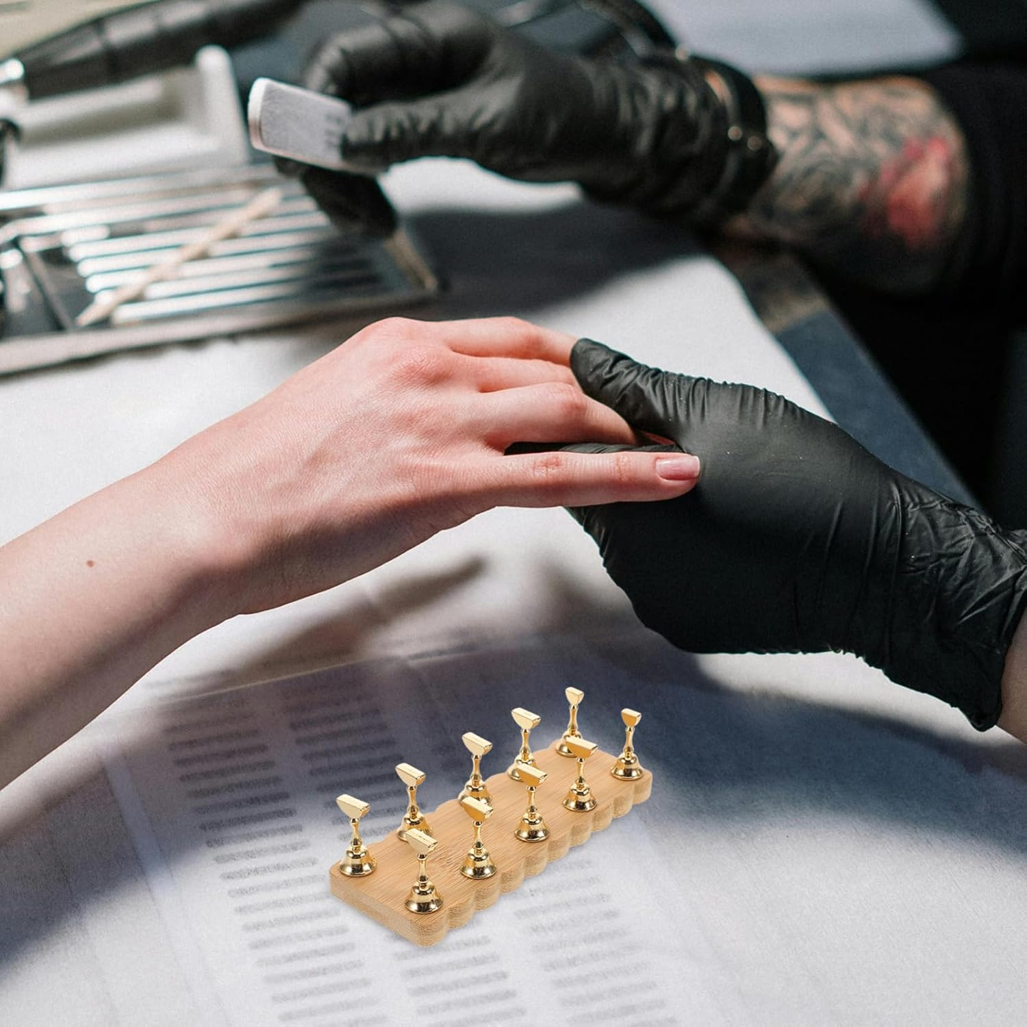 Generic Beginner-Friendly Nail Painting Training Stand Stable Base for Nail Tips image number 3