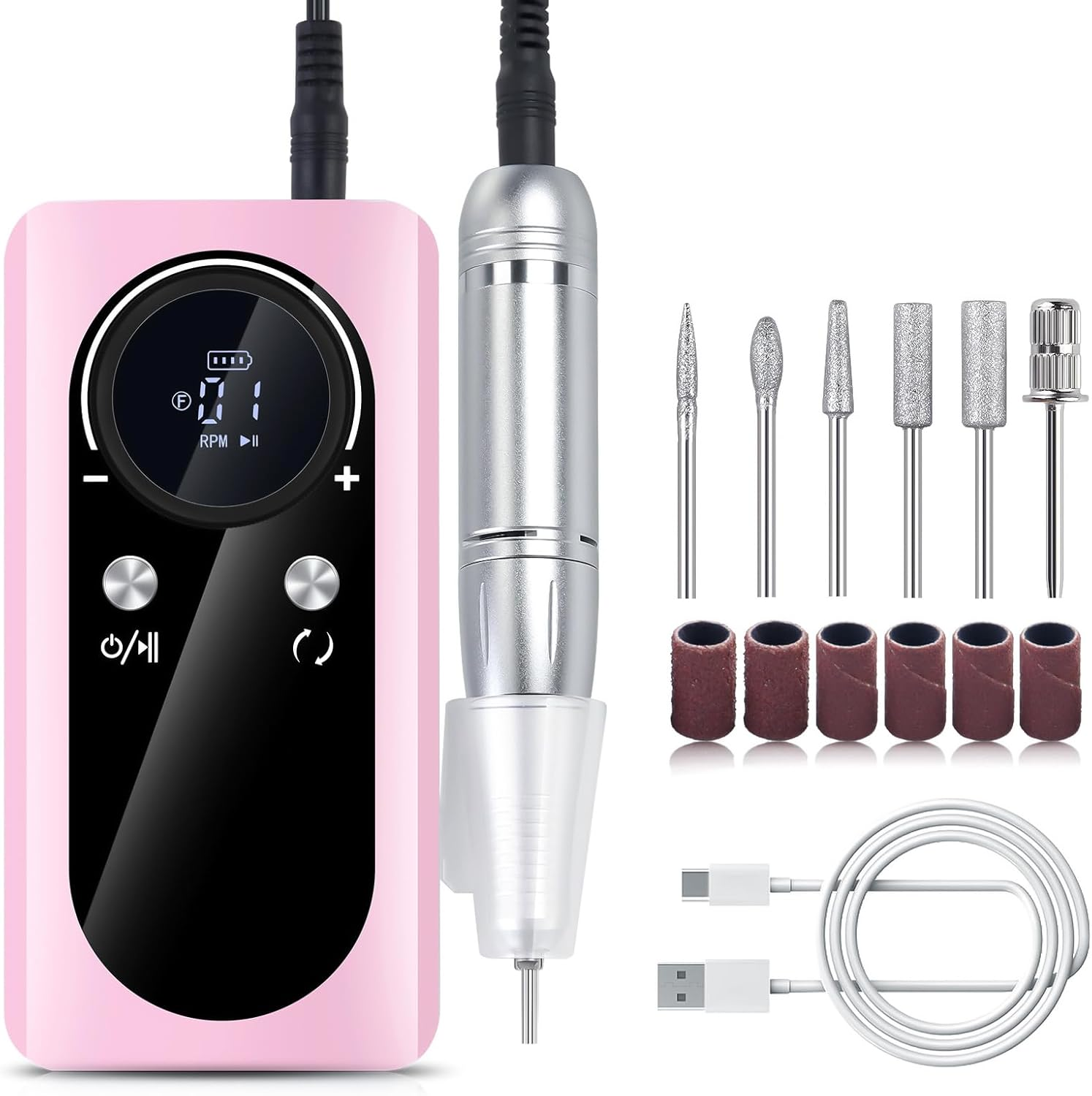 45000RPM Drill Set Electric Drill Machine with Drill Bits File Manicures for Manicures Salon Use