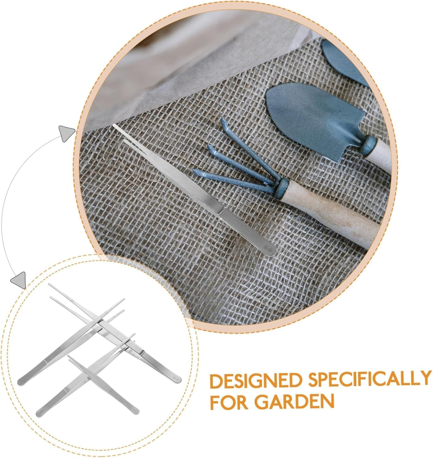 Ksngtixe 4-Piece Stainless Steel Gardening Tweezers Set - Long Handle Plant Tools for Bonsai, Succulents, Transplanting - Durable & Ergonomic Garden Accessories image number 5