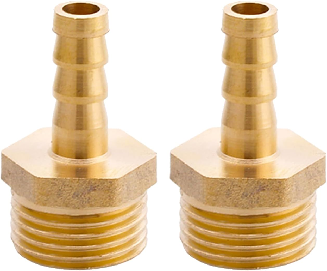 2PCS Brass Barb Hose Fitting, 1/2 Inch BSP Female Thread Barbed Tail Hose Pipe Connector Adapter, Garden Hose Coupler Joint for Fuel Air Gas Water Oil (12Mm)
