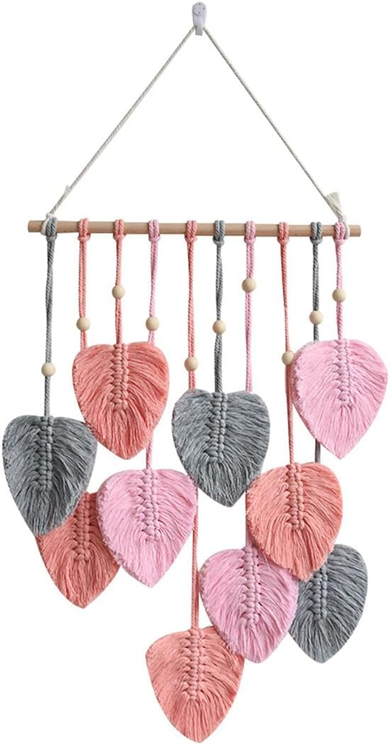 AIMALL Handwoven Cotton Leaf Tapestry - Bohemian Lace Wall Hanging, Home Decor, 31.5X15.7 Inch for Bedroom, Living Room, Nursery - Brown image number 6