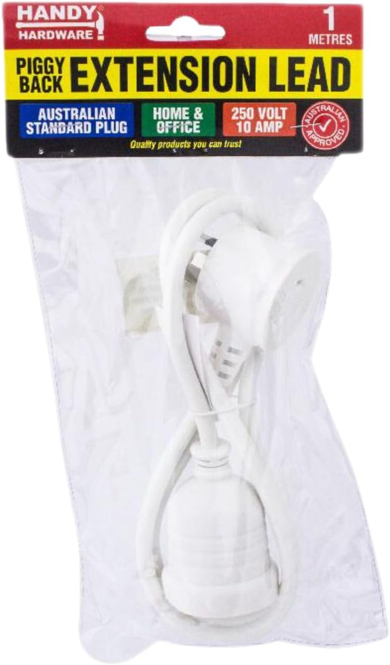Leona Co 1M Extension Lead Piggy Back Handy Hardware 250V 10Amp