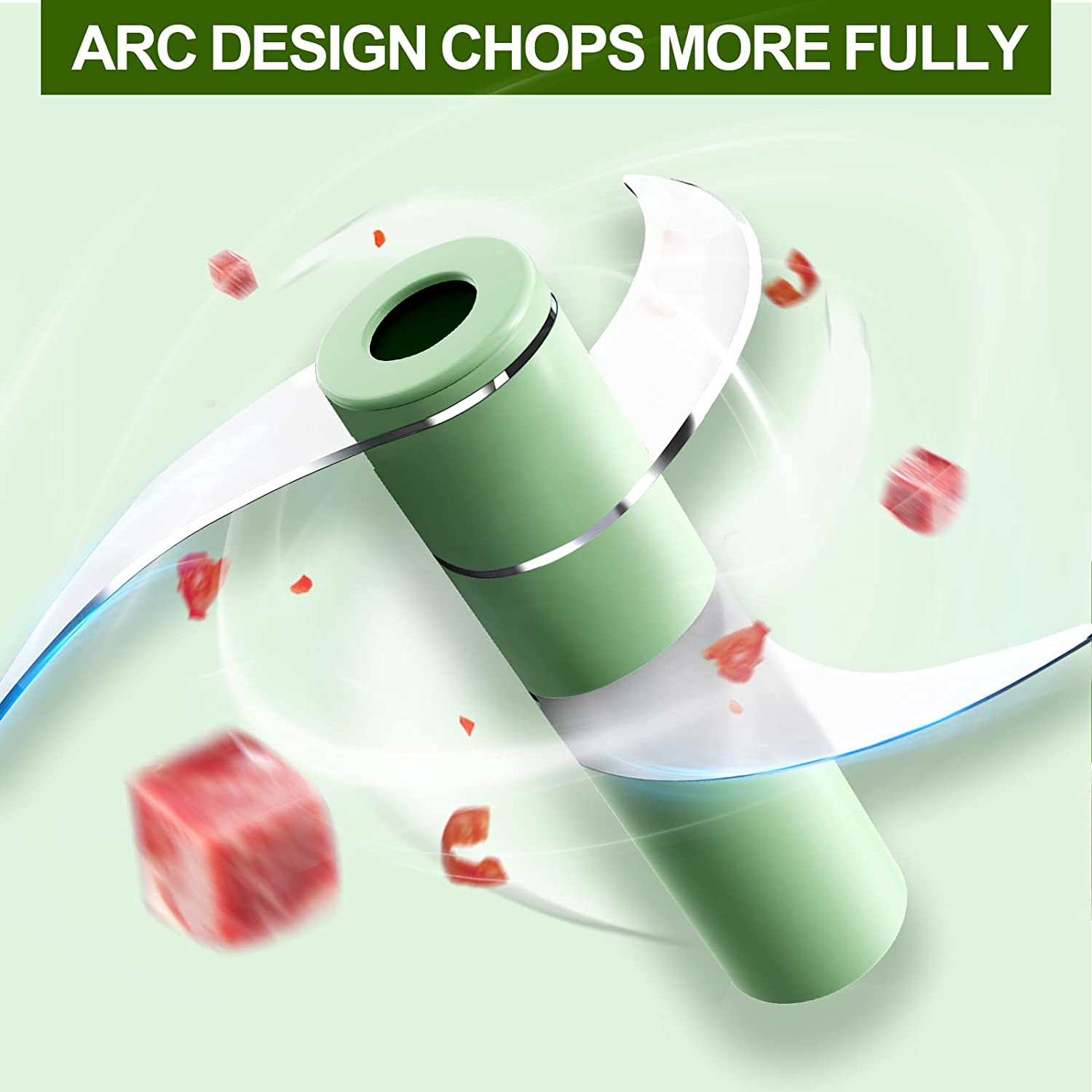 Garlic Mincer, Mini Chopper, Quick & Easy, Dishwasher Safe, Green, 180Ml image number 4