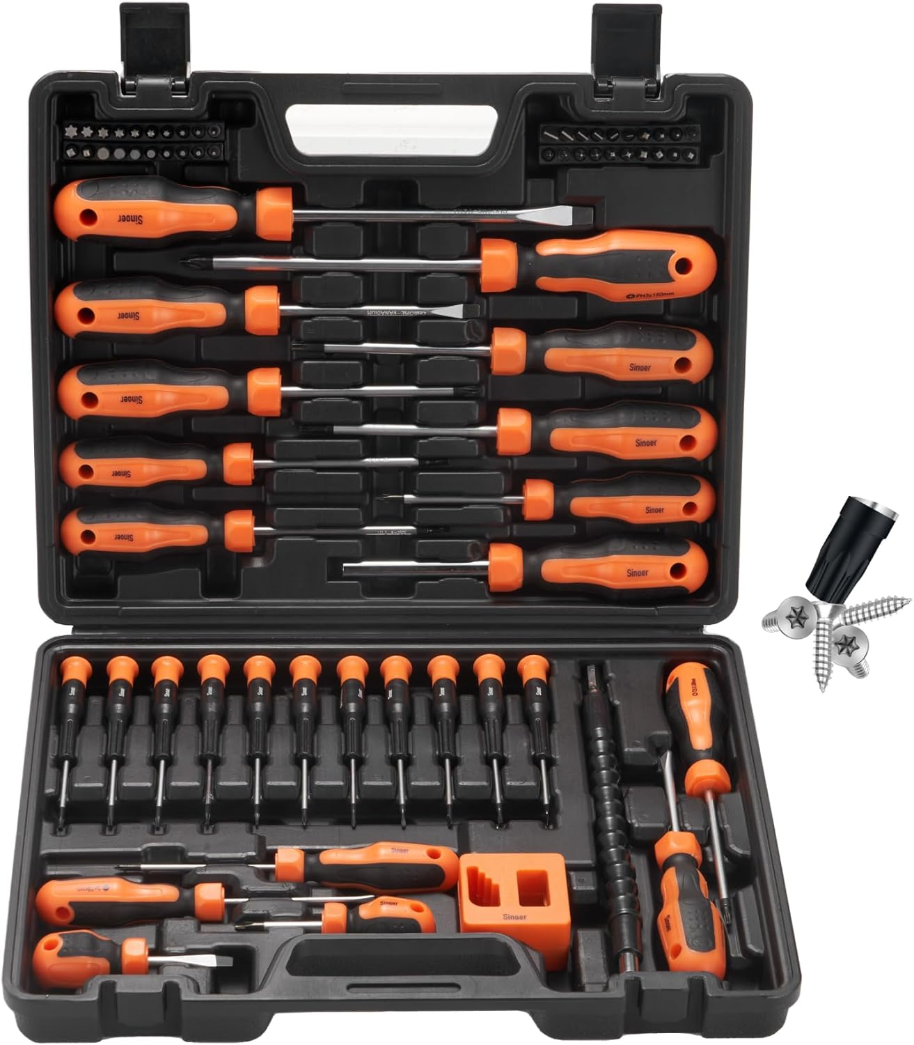 70-Piece Magnetic Screwdrivers Set with Case, Precision Screwdriver Kit,Includes Slotted, Phillips,Torx,Hex, Square,Pozidriv, and Precision Tools for Repair Home Improvement,Diy Craft