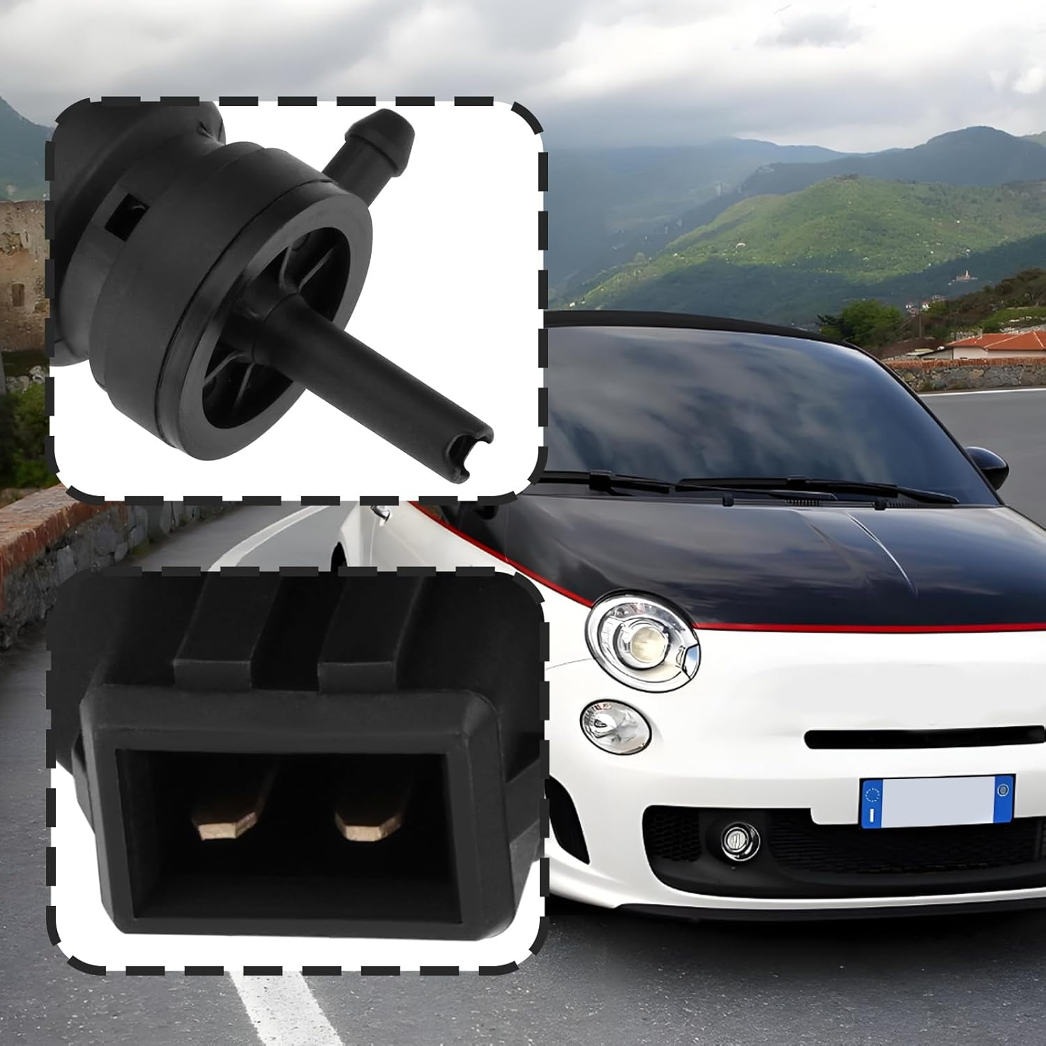 Windscreen Washer Pump Washing Water Pump Compatible with Fiat 500C Doblo Ducato Fiorino Linea, OEM 1H5955651/71740987/1450184 image number 5