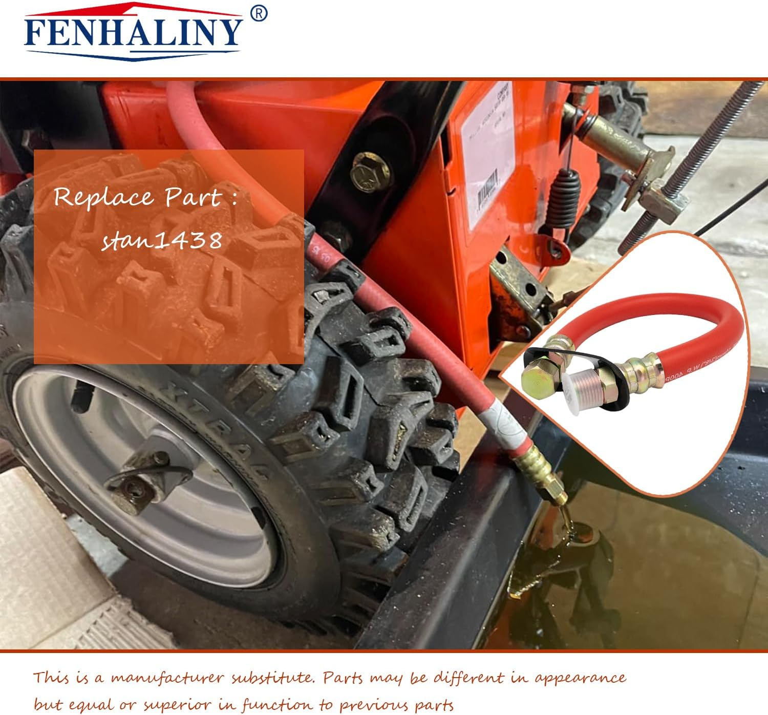 3/8 '' Oil Drain Hose STAN1438 Compatible with Tecumseh, Kohler Engines with a 3/8" Drain Port Size image number 5