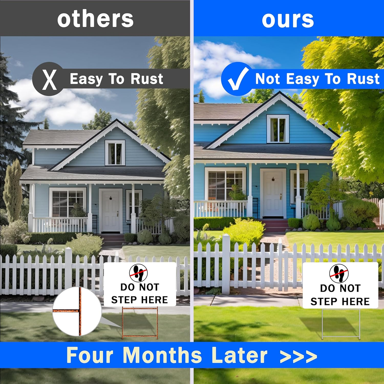 25 Pack Yard Sign Stakes Metal，Yard Stakes for Signs 16.5X7 Inches, Signs Yard Stake for Real Estate Sale Signs,Custom Outdoor Sign image number 1