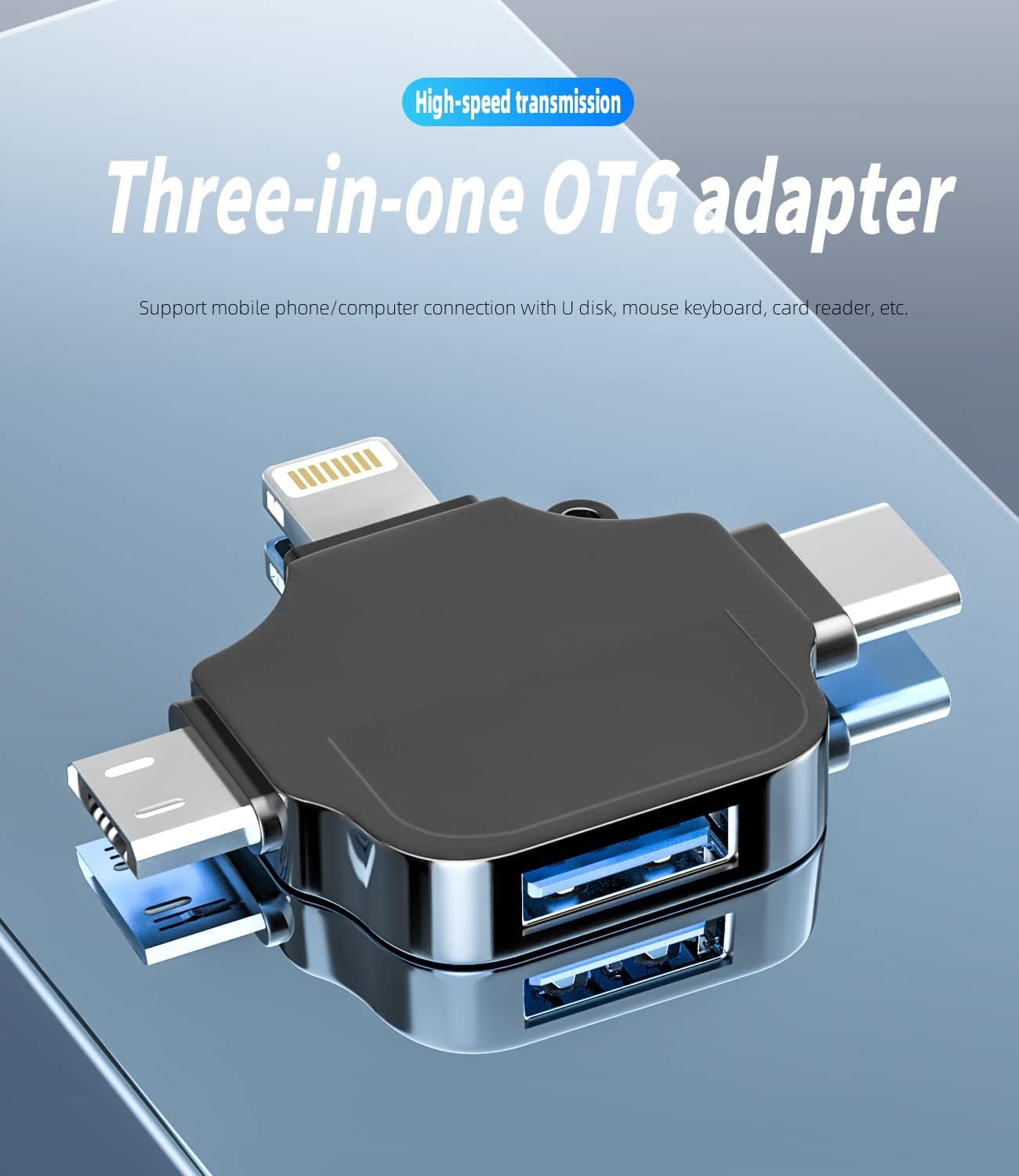 Lightning Male to USB Female Adapter for Apple for Iphone15 Pro Max plus for Ipad OTG Cable Micro Type C Android Thunderbolt 3 Port Adaptador Conector Micro USB C Camera,Flash Drive,Mouse,Keyboard image number 6