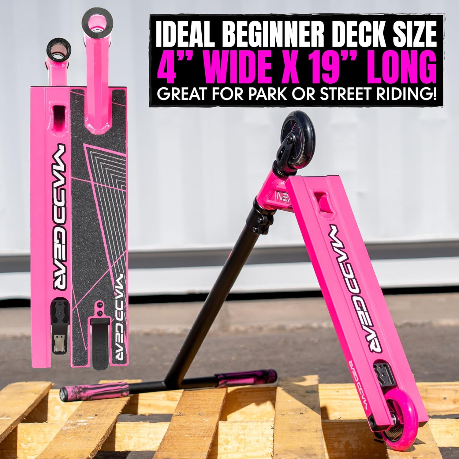 Pro Stunt Scooter for Kids Ages 5-12 Lightweight Durable Trick Scooter for Skatepark and Street &ndash; Easy Assembly &ndash; Madd Gear MG2 - Black / Black image number 5