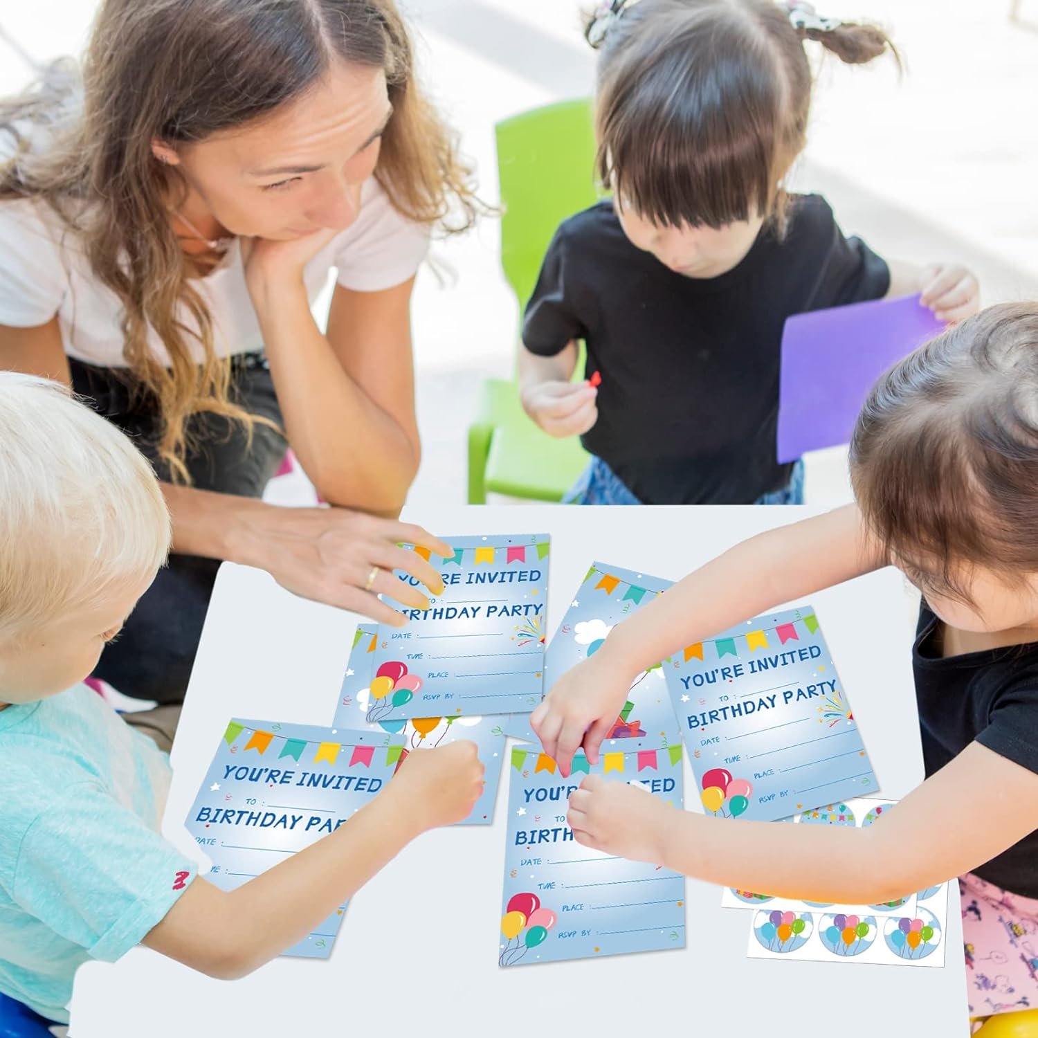 30 Pack Birthday Party Invitations Set Boys Girls Kids Invite Cards with Envelopes Printed Birthday Invitations Supplies with Sticker Labels Decorations for Surprise Party Baby Shower Boys Party image number 5