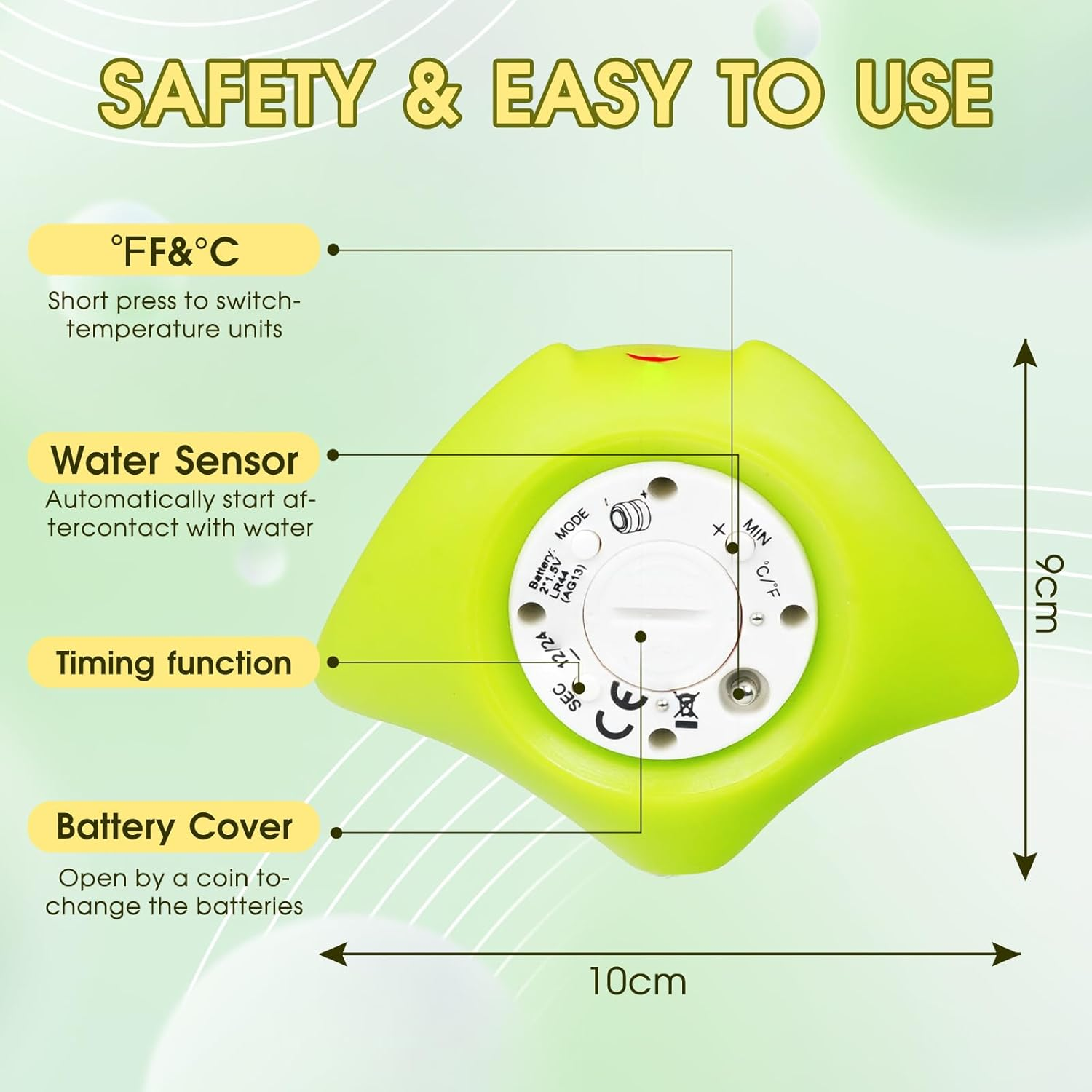 Baby Bath Thermometer, New Upgraded Digital Water Thermometer with 3 Color Backlight and Temperature Warning, Safe Bath Thermometer Floating Toy for Babies and Toddlers （Devil Fish）