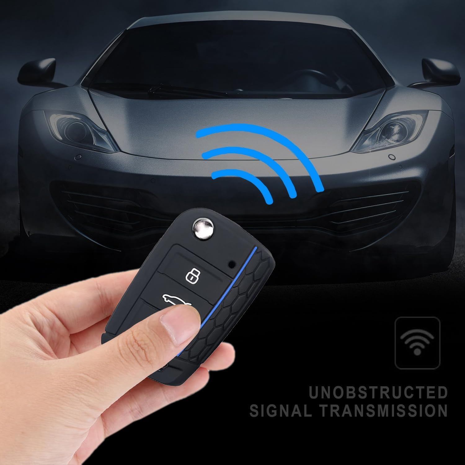 Silicone Car Key Fob Covers for VW Golf 7 Mk7 Polo MK6 Touran Tiguan Tarraco T-ROC Seat Leon Cupra Ibiza Skoda Octavia Superb Kodiaq, 3 Button Remote Car Key Protection Case Accessories image number 4