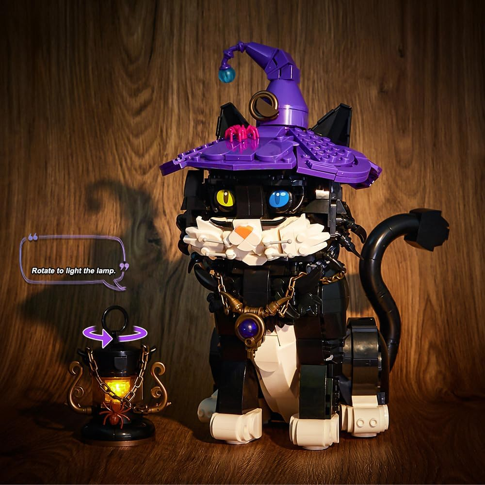 Pasyru Magic Cat Building Blocks Toy Kit, 1128 Pieces Clamping Blocks Modular Toy Model, DIY Creative Architecture Model Kit, Gift for Children and Adults image number 6