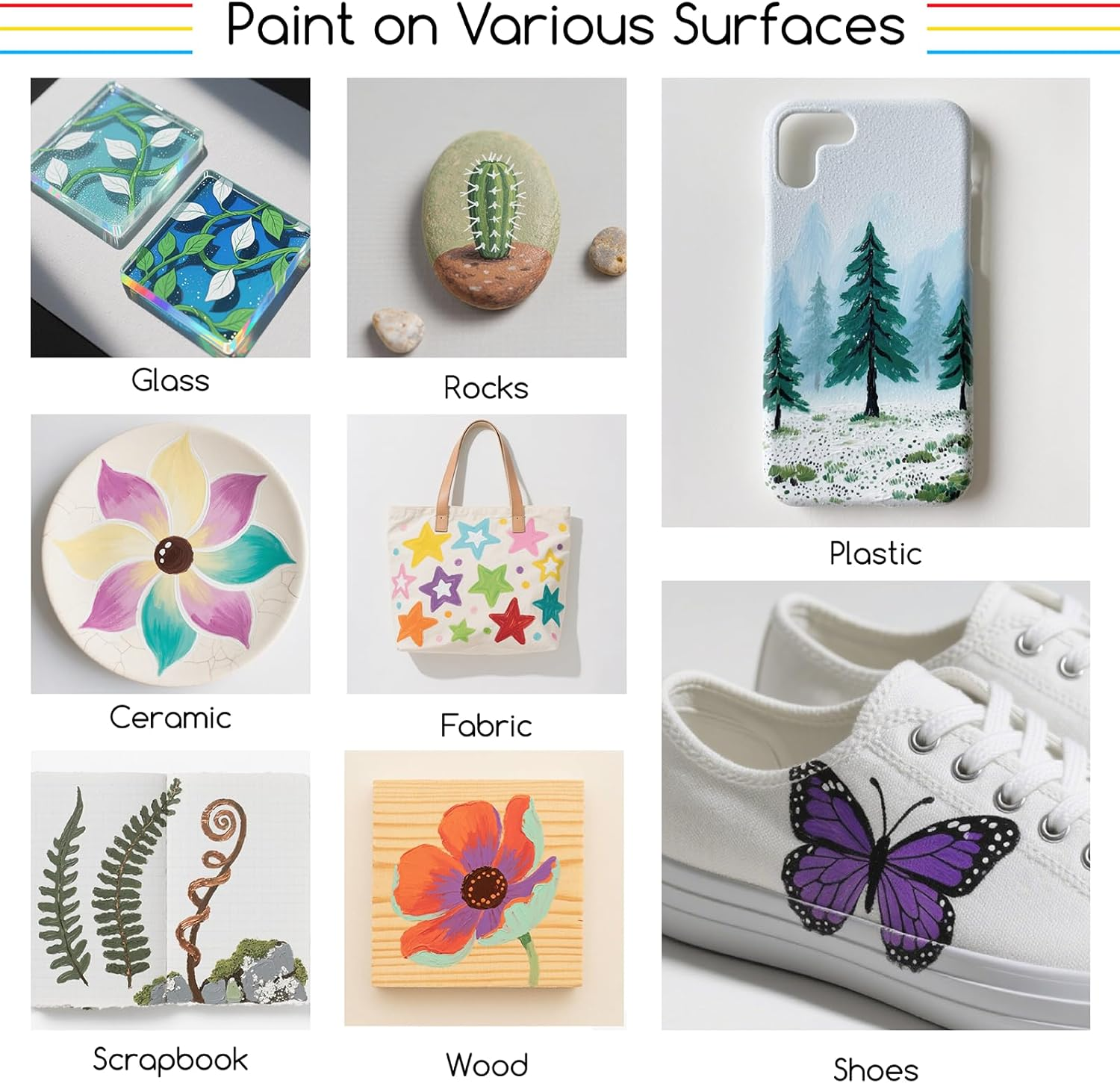 MEEDEN Acrylic Paint Marker Brush Tip: 72 Colors Large Capacity Acrylic Markers with Automatic Ink Control System - Waterproof Paint Pens for Wood, Glass, Rocks, Fabric, Halloween Pumpkin Painting - 48 Colors image number 6