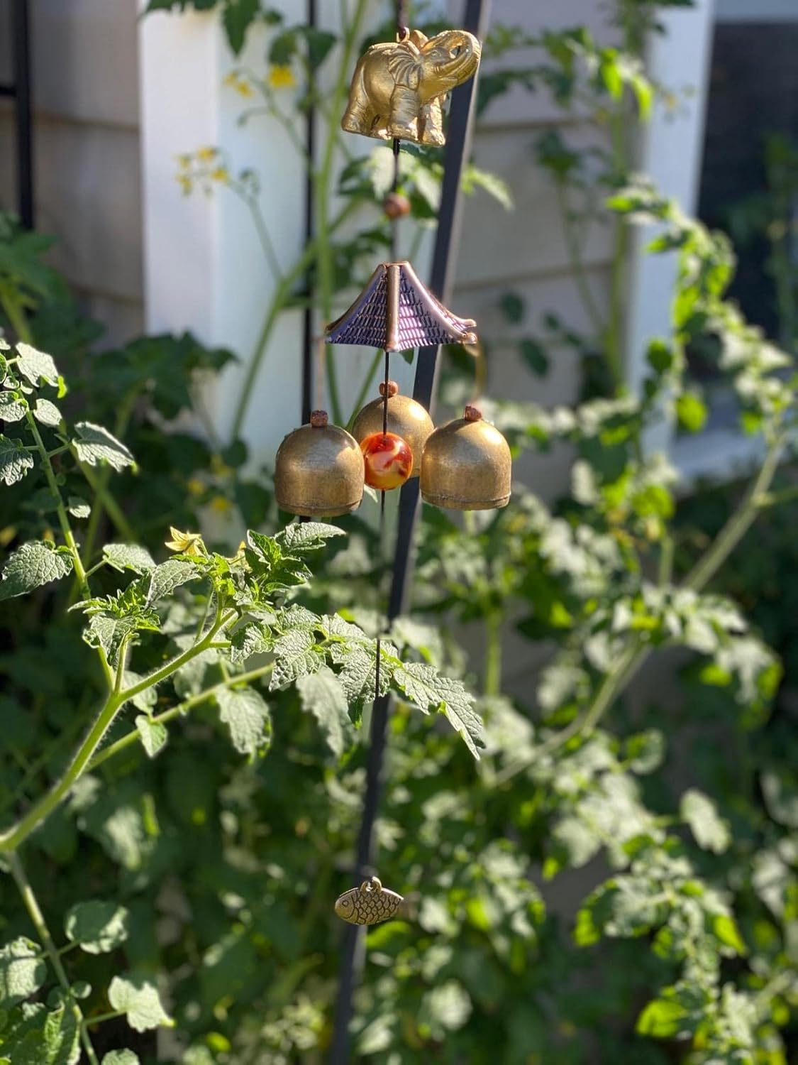 Hooshing Elephant Wind Chimes Metal Bronze Bells Feng Shui Wind Chimes for Lucky Outdoor Garden Patio Hanging Decor Gift image number 2