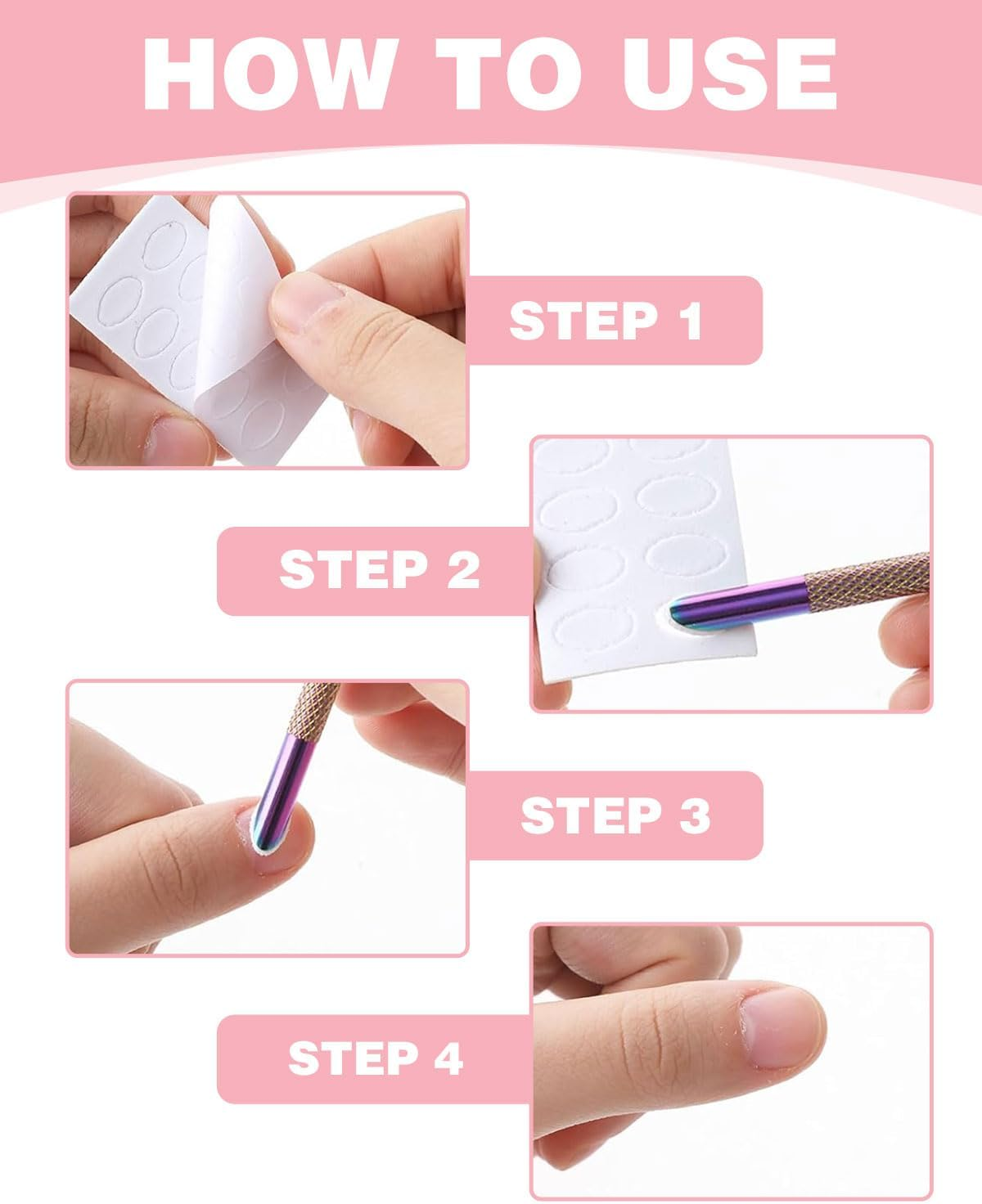 KEMUZ 1 X Cuticle Pusher Double Head Stainless Steel with 12 Pieces Self-Adhesive Sandpaper, Double Ended Professional Cuticle Pusher Cuticle Removal Pusher for Manicure and Pedicure image number 1