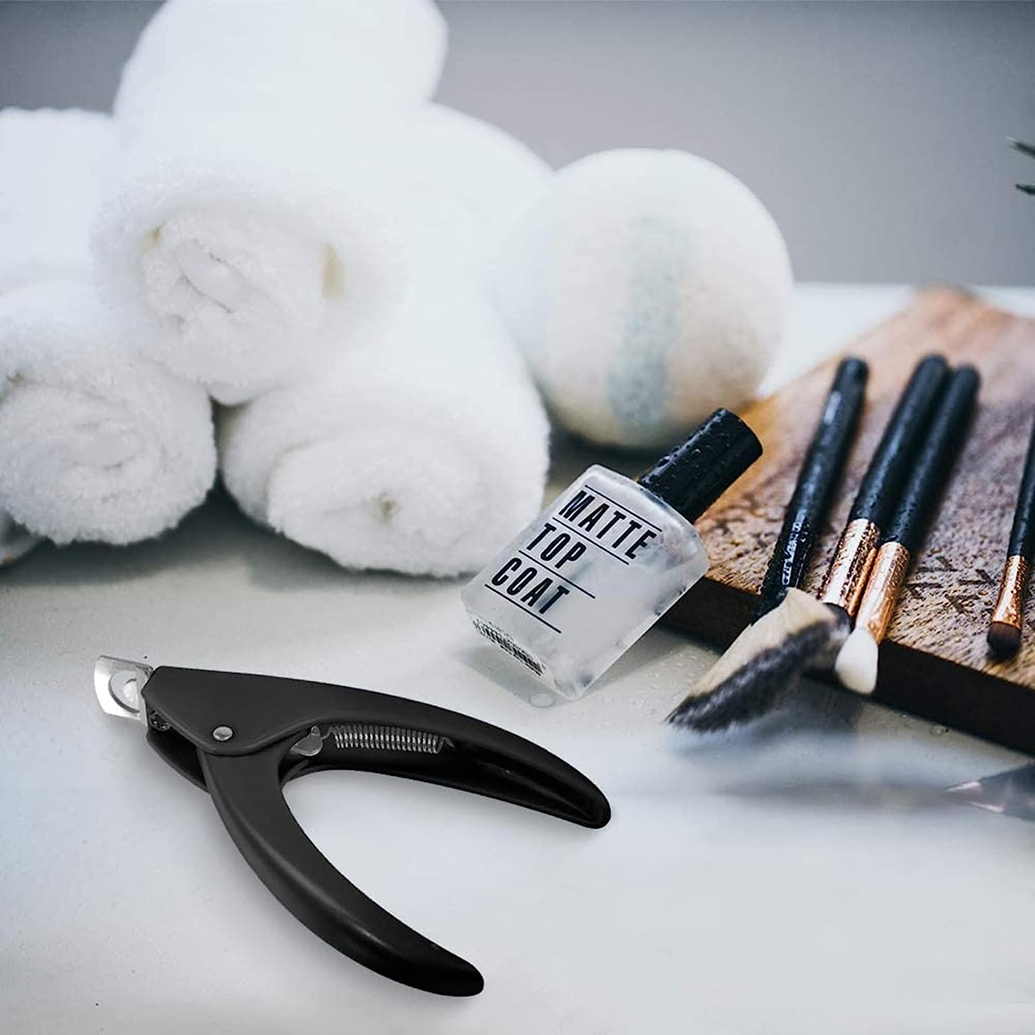 Professional Acrylic Nail Clippers Fake False Nail Tip Cutter Nail Trimmer for Artificial Nail Extension Manicure Pedicure Sharp Blade Nail Art Tool Beauty Salon Nail Tech Home DIY Use (Black) - Pink image number 2